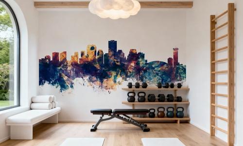 New Orleans Louisiana Skyline Blue & Bronze