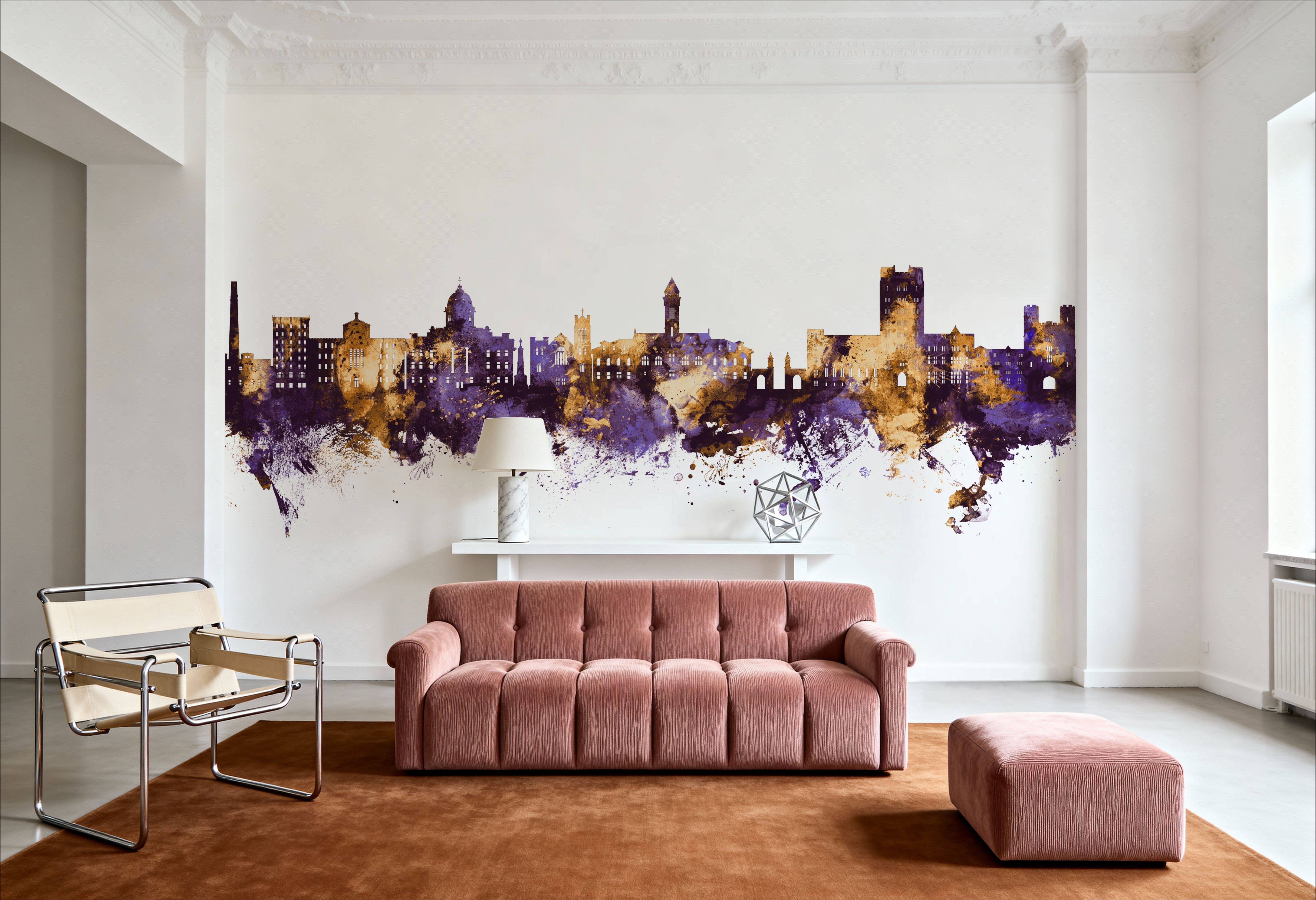 Bloomington Indiana Skyline Purple & Gold