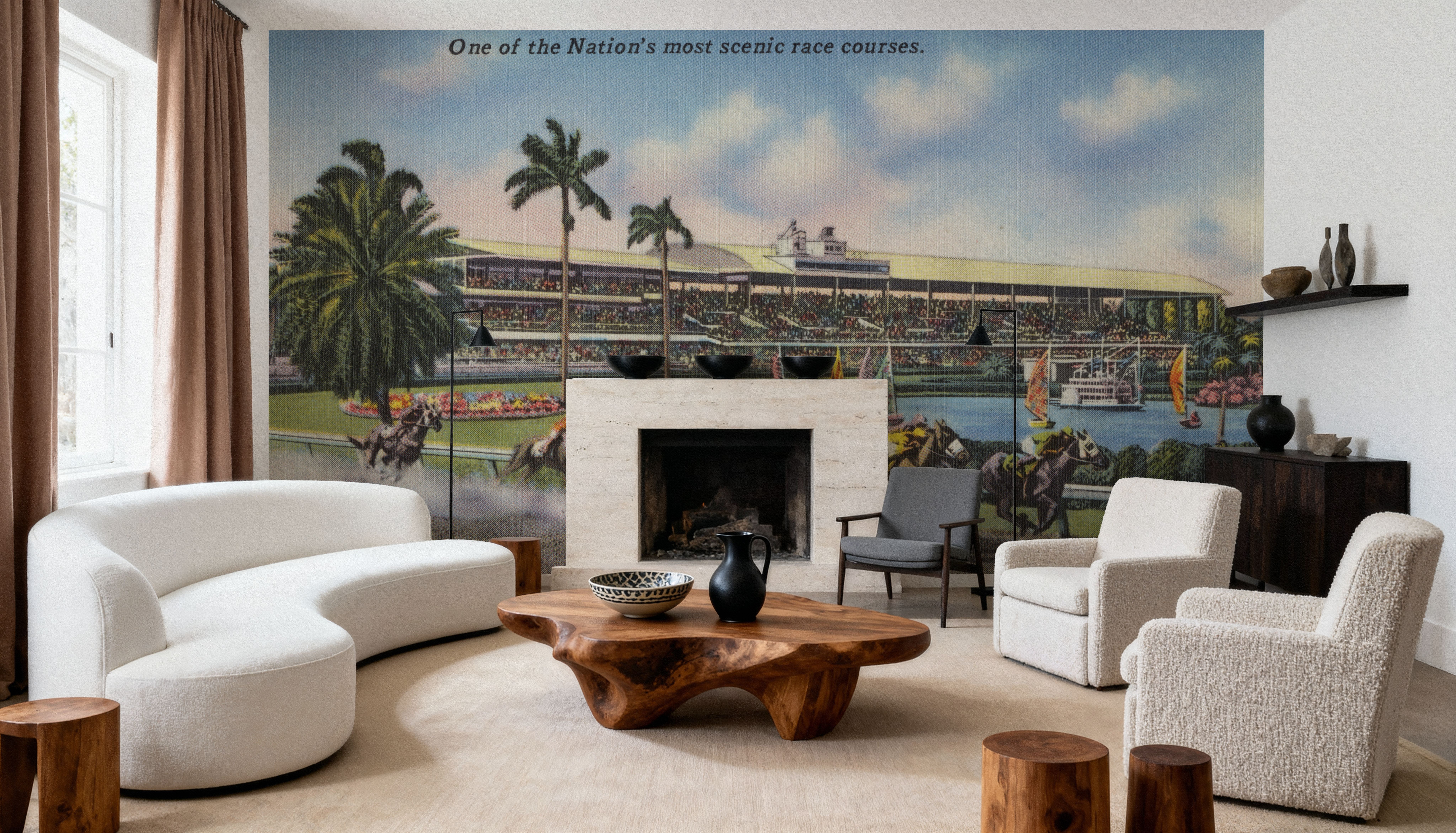 Greetings from Gulfstream Park - Screenprint Postcard
