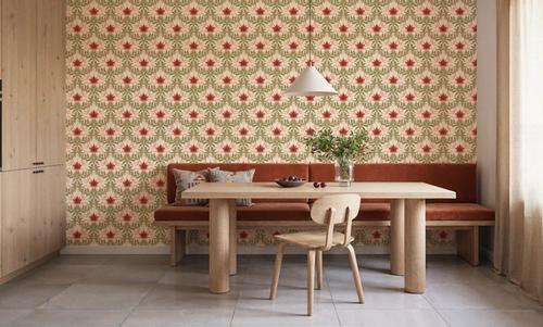 Floral Damask & Bows, Coral