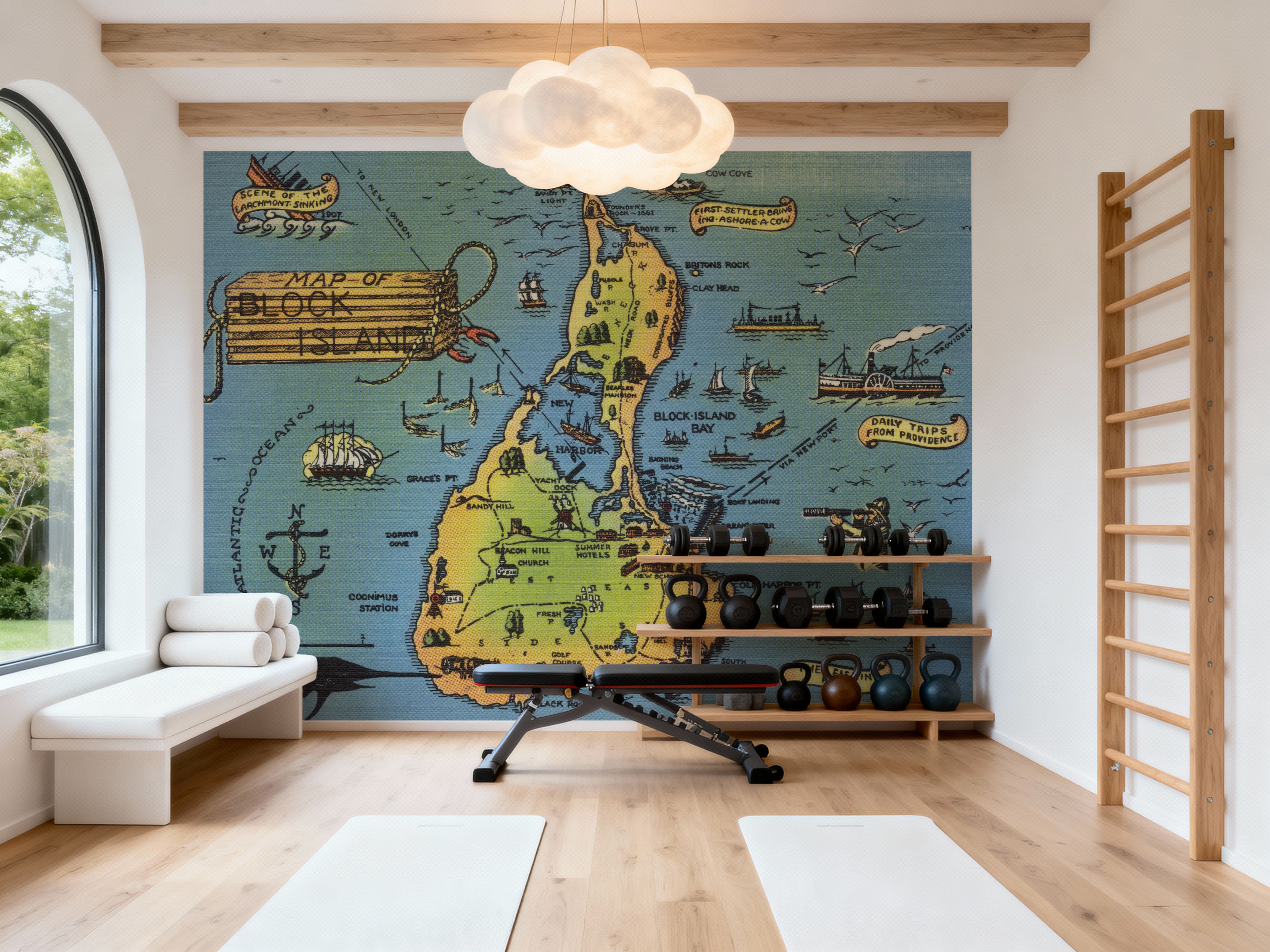 Greetings from Keys Map - Screenprint Postcard