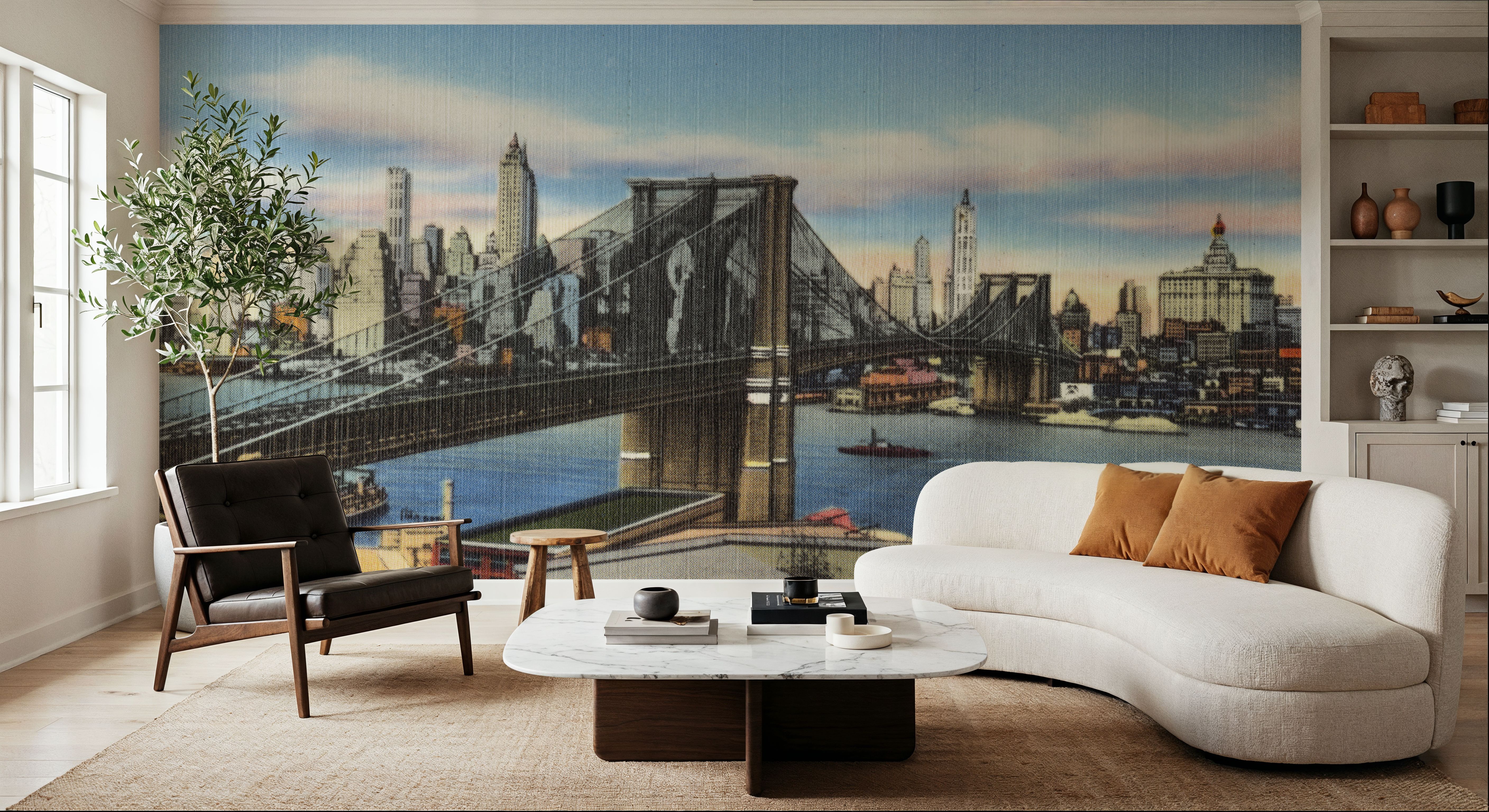 Greetings from Brooklyn Bridge - Screenprint Postcard