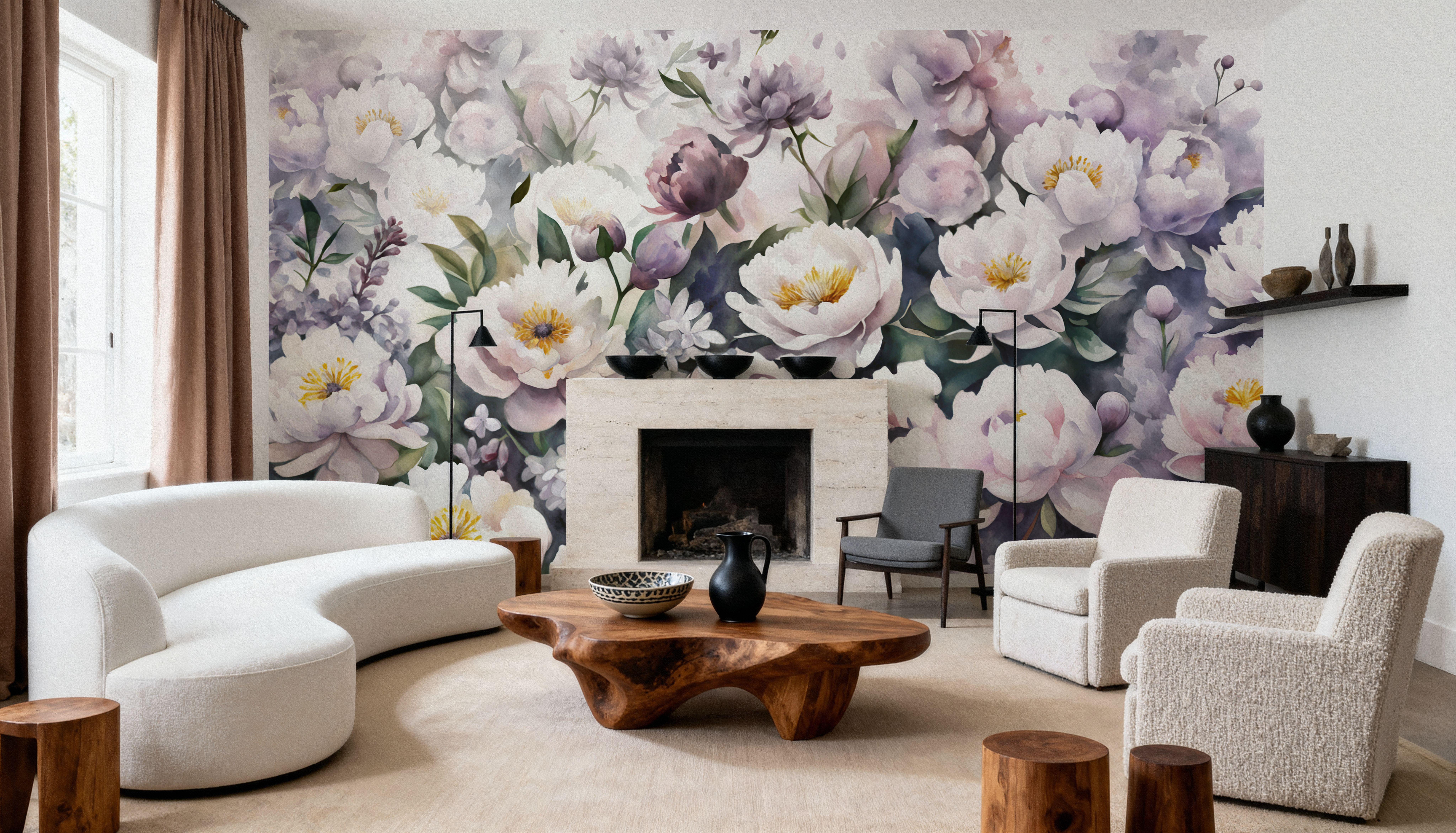 Watercolor Peonies Summer