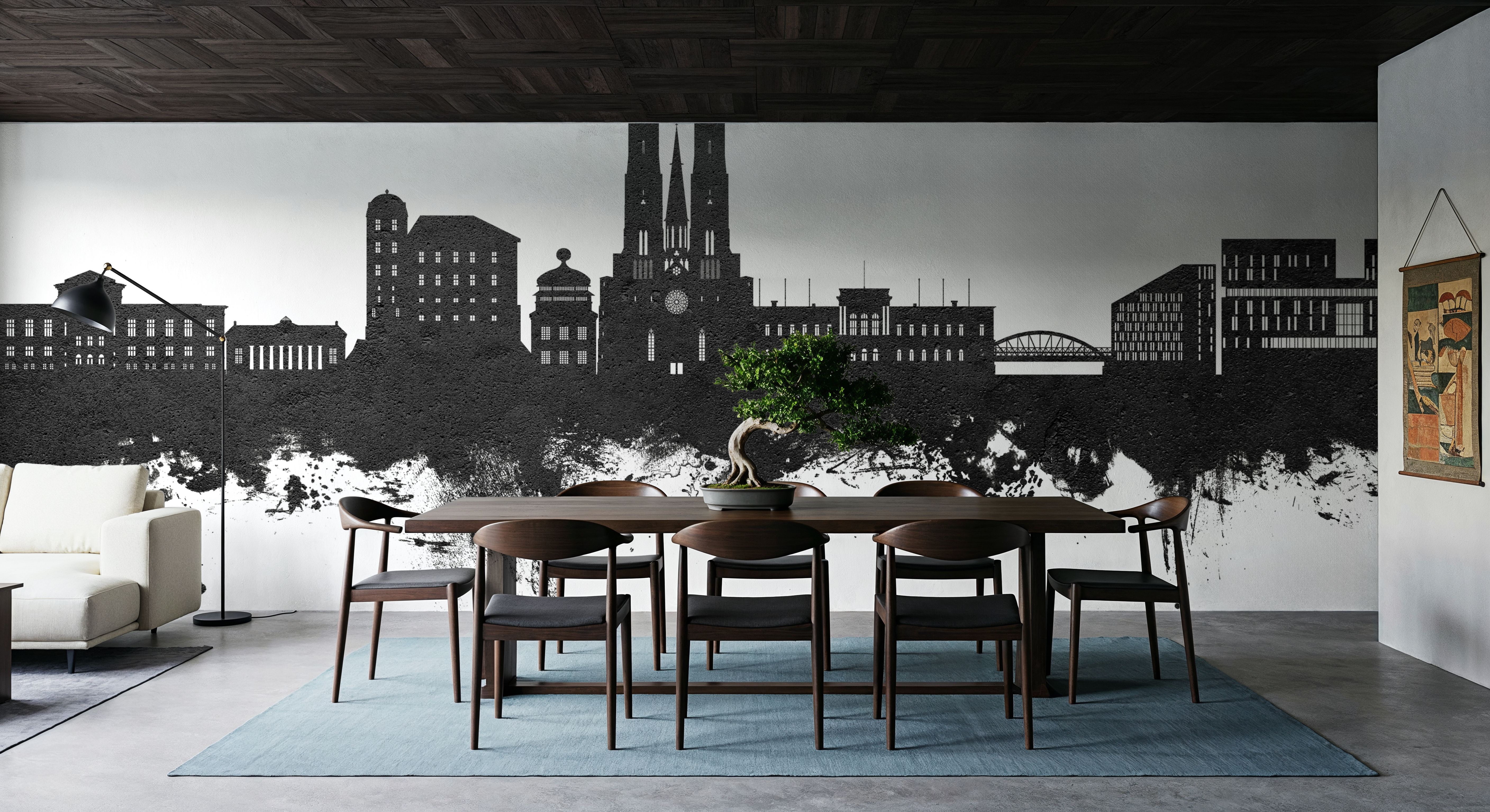 Uppsala Skyline Black & White