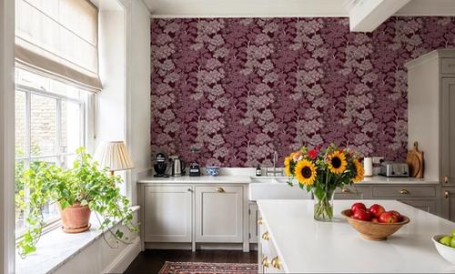 Overleaf Woodland Pattern, Burgundy