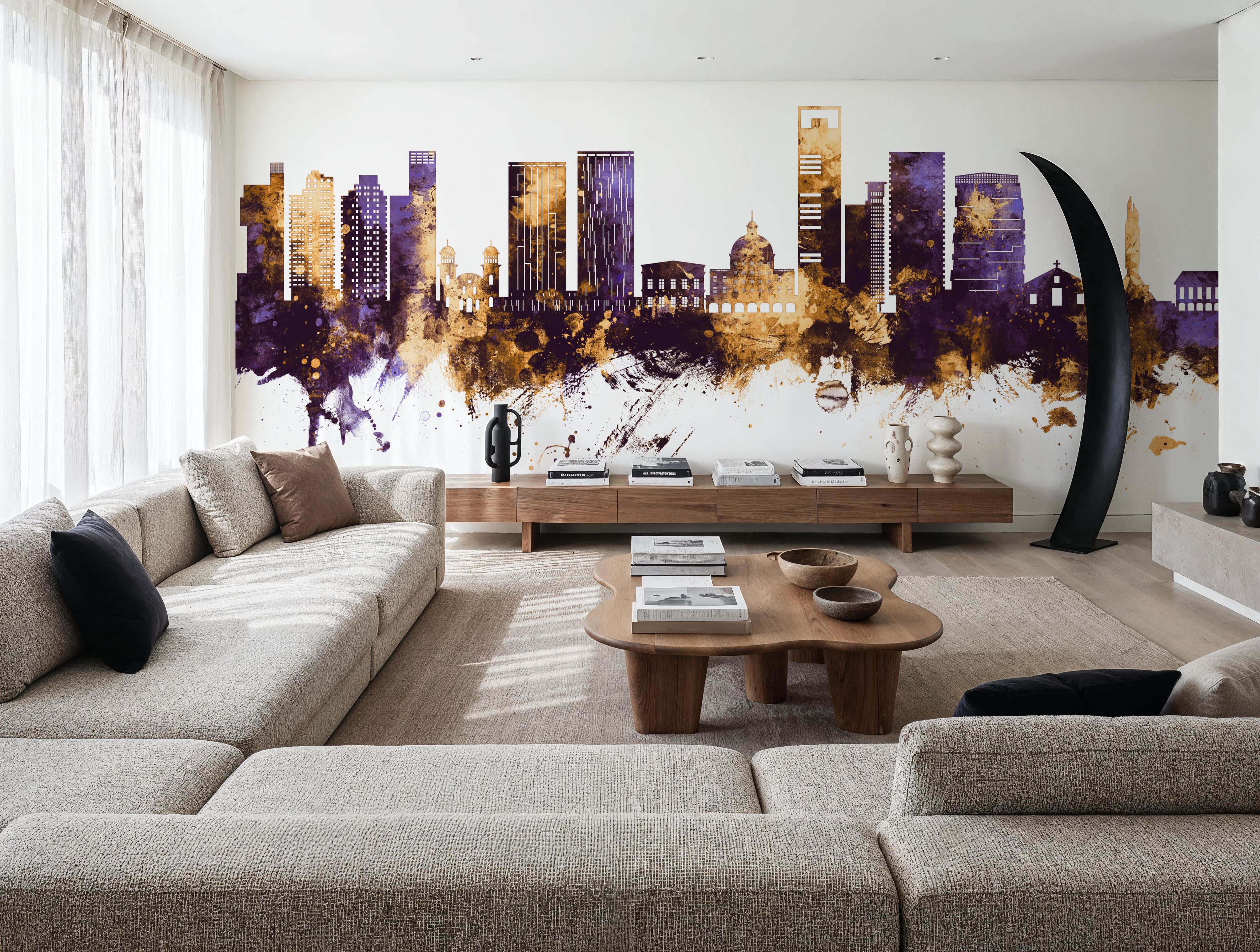 Luanda Skyline Purple & Gold
