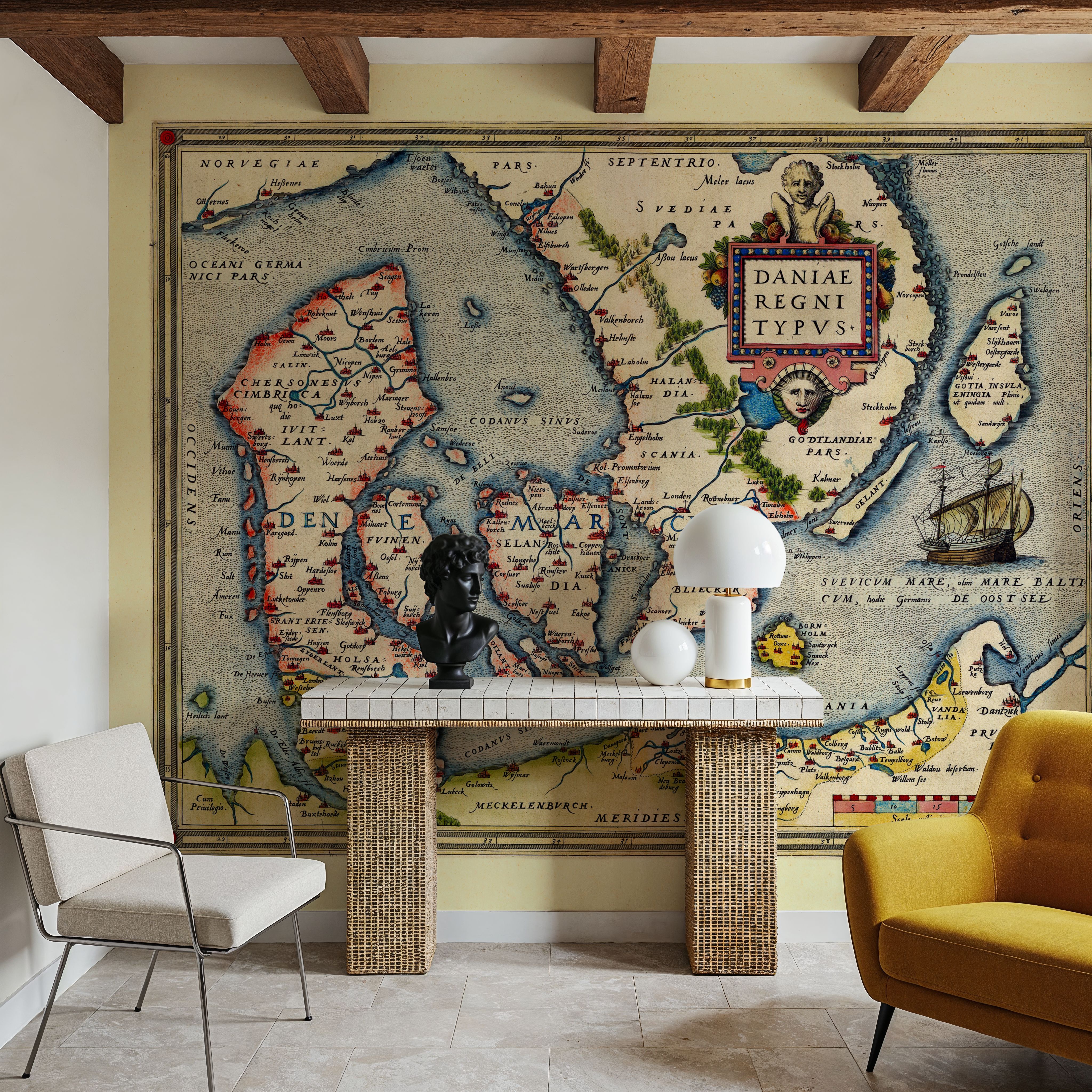 Old Map of Denmark 1570