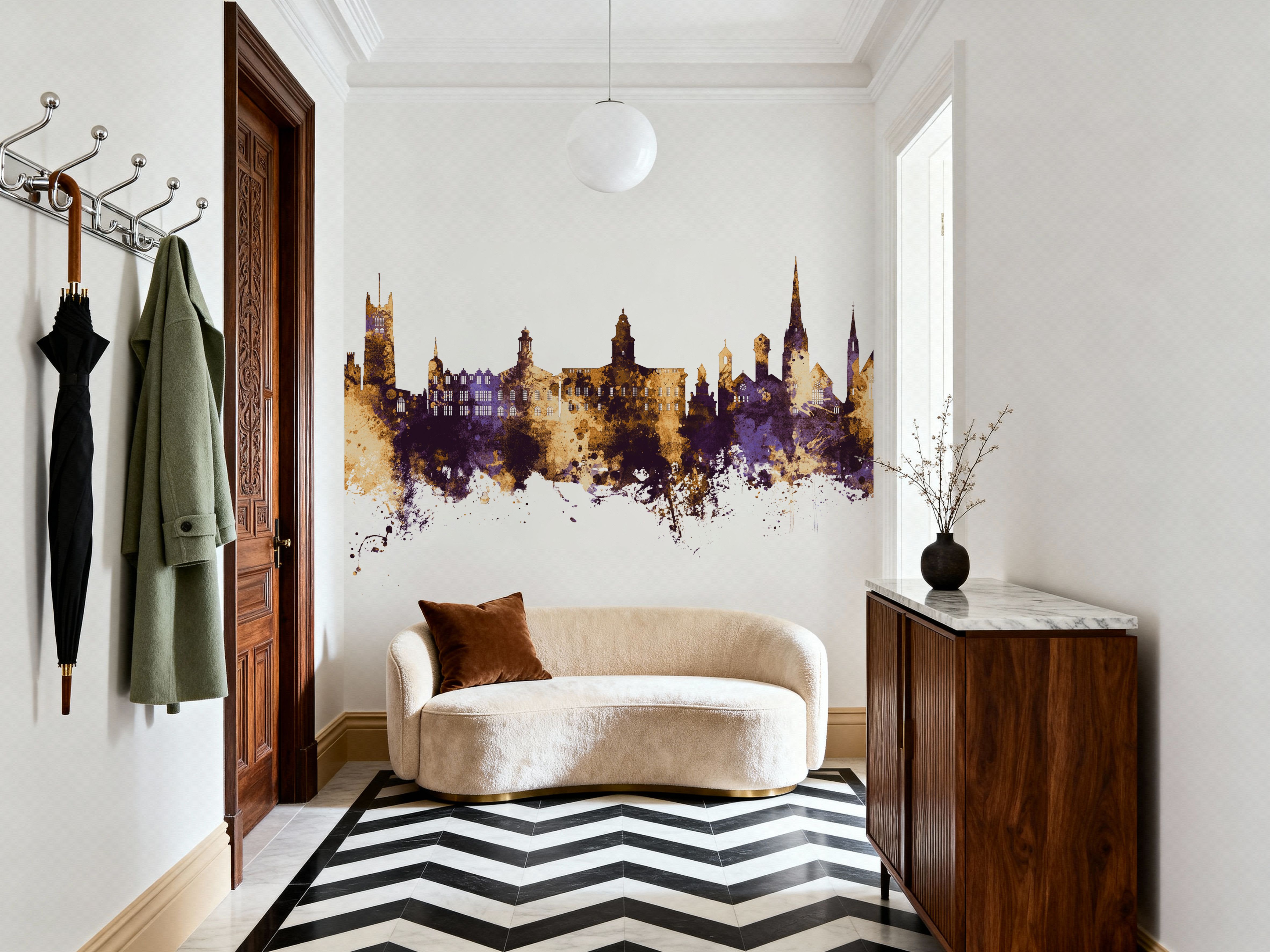 Lancaster England Skyline Purple & Gold