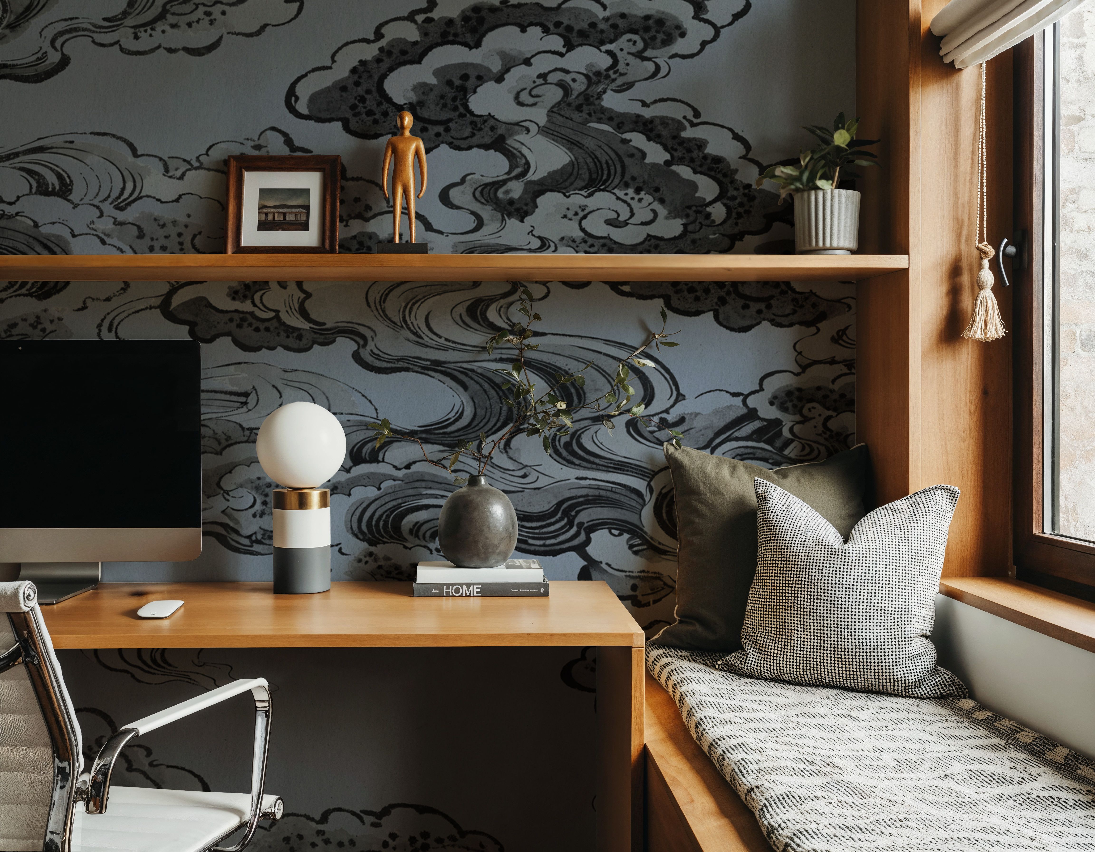 Ukiyo-e Clouds, Denim Blue