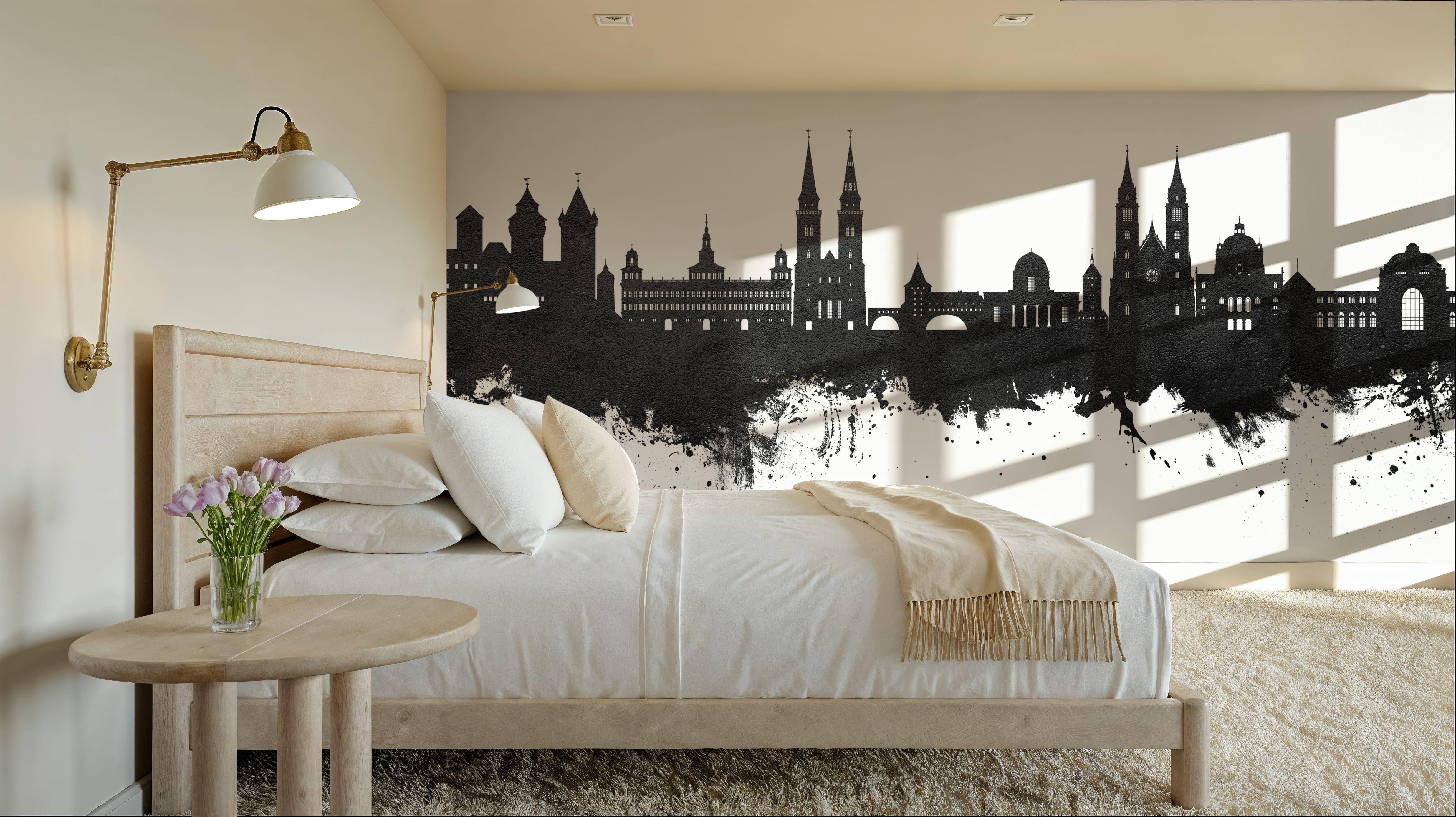 Nürnberg Germany Skyline Black & White