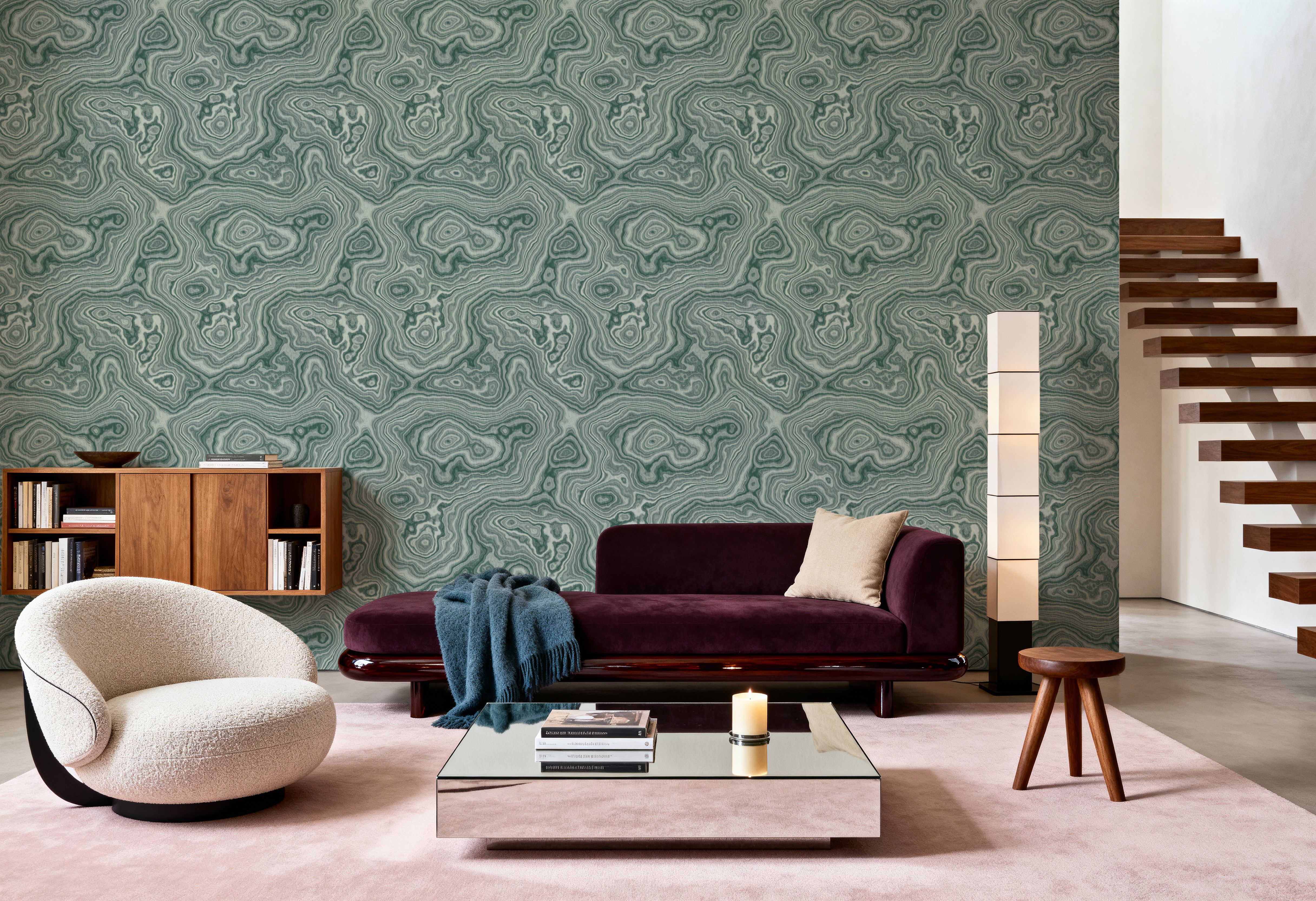 Root Wood, Green, Wallpaper