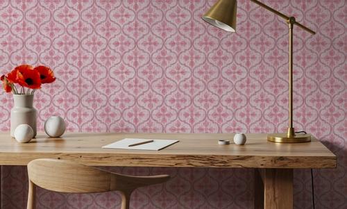 Quatrefoil Watercolor Trellis, Blush