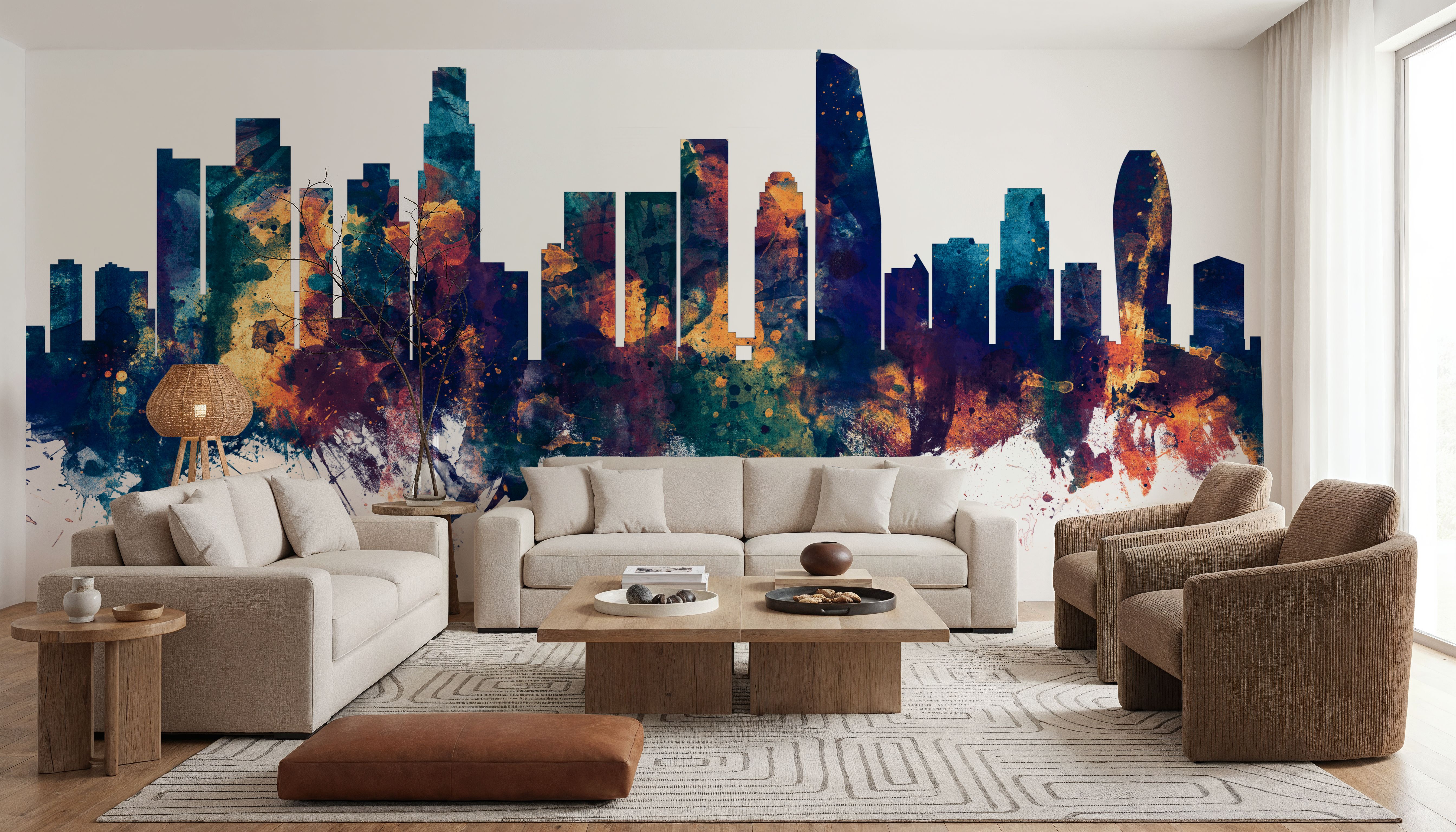 Los Angeles Skyline Blue & Bronze