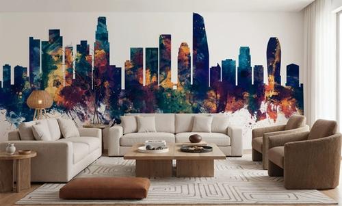 Los Angeles Skyline Blue & Bronze