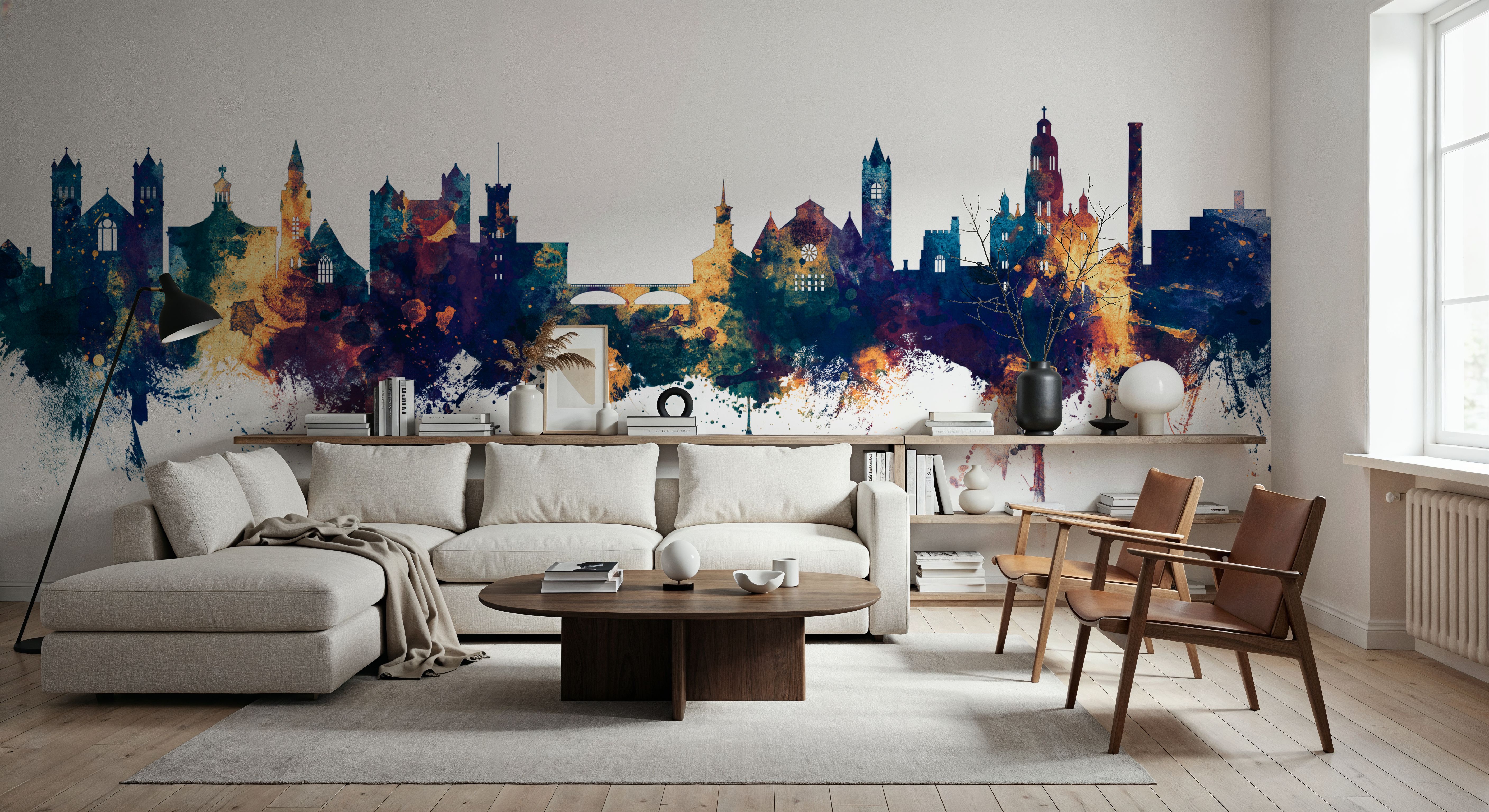 Nashua New Hampshire Skyline Blue & Bronze