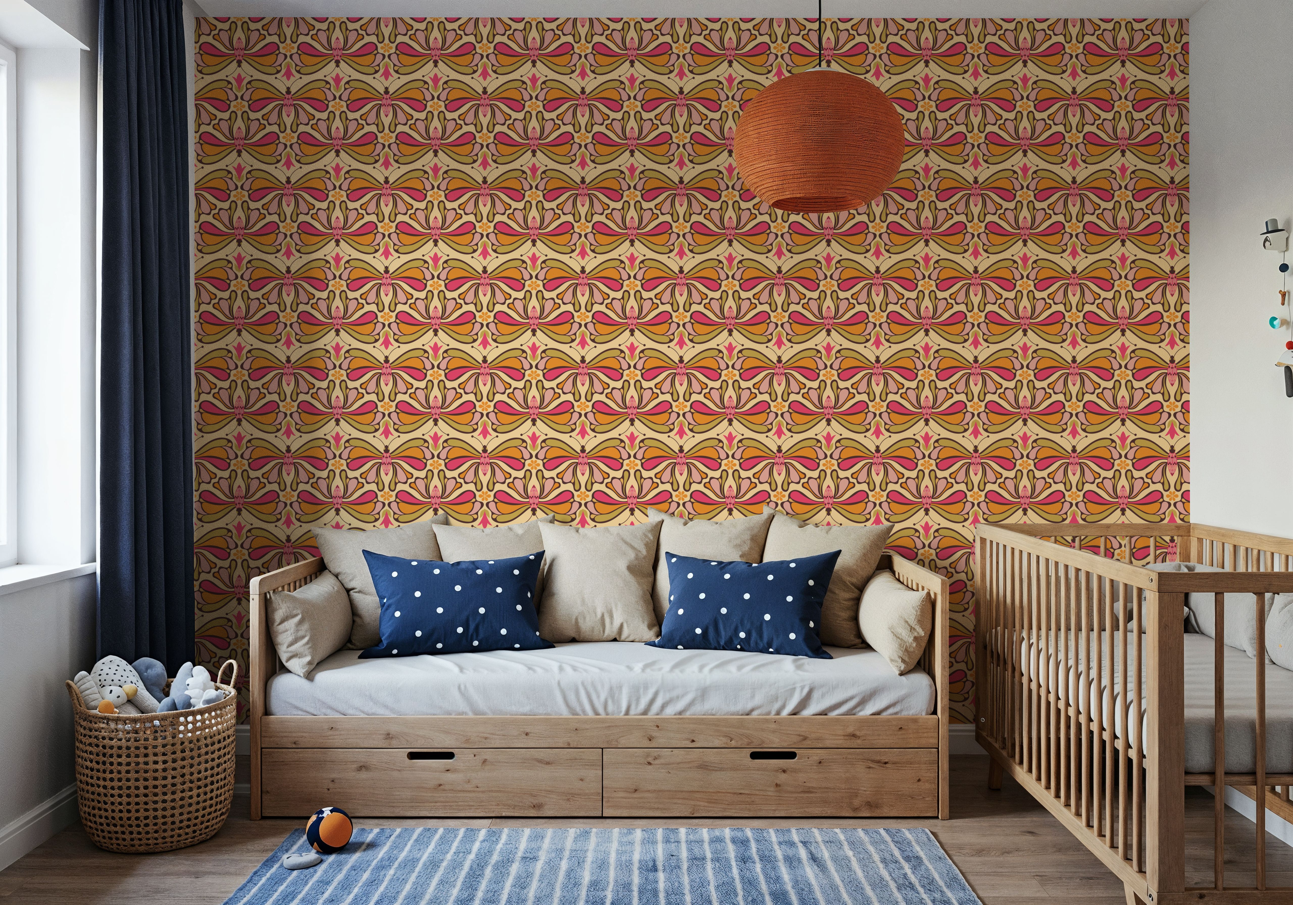 Retro Bold Butterflies, Orange