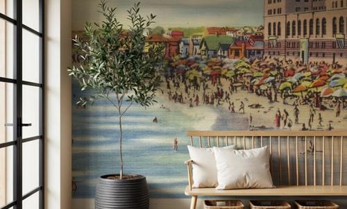 Greetings from Hermosa Biltmore Hotel - Screenprint Postcard
