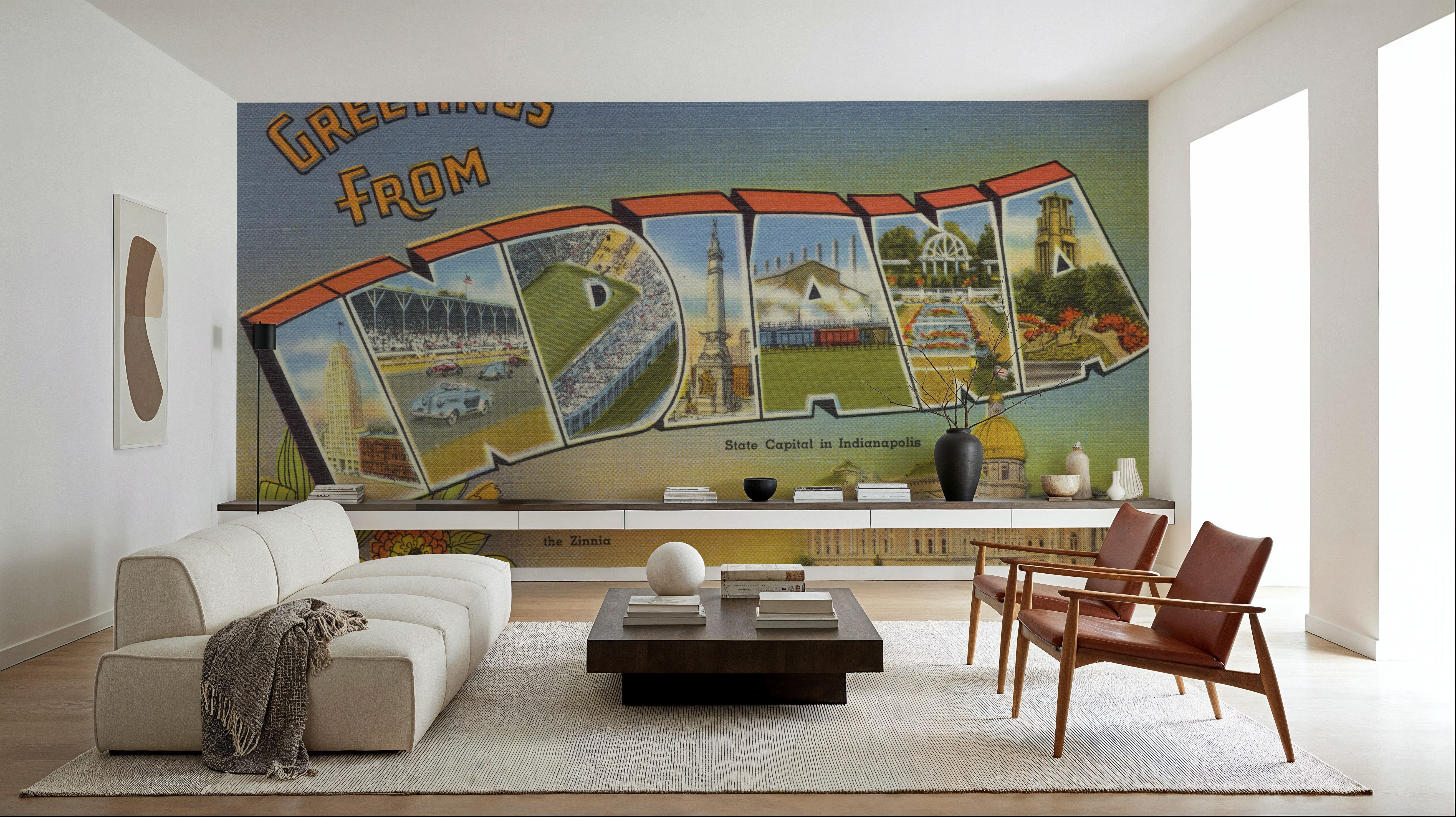 Greetings from Indiana - Screenprint Postcard