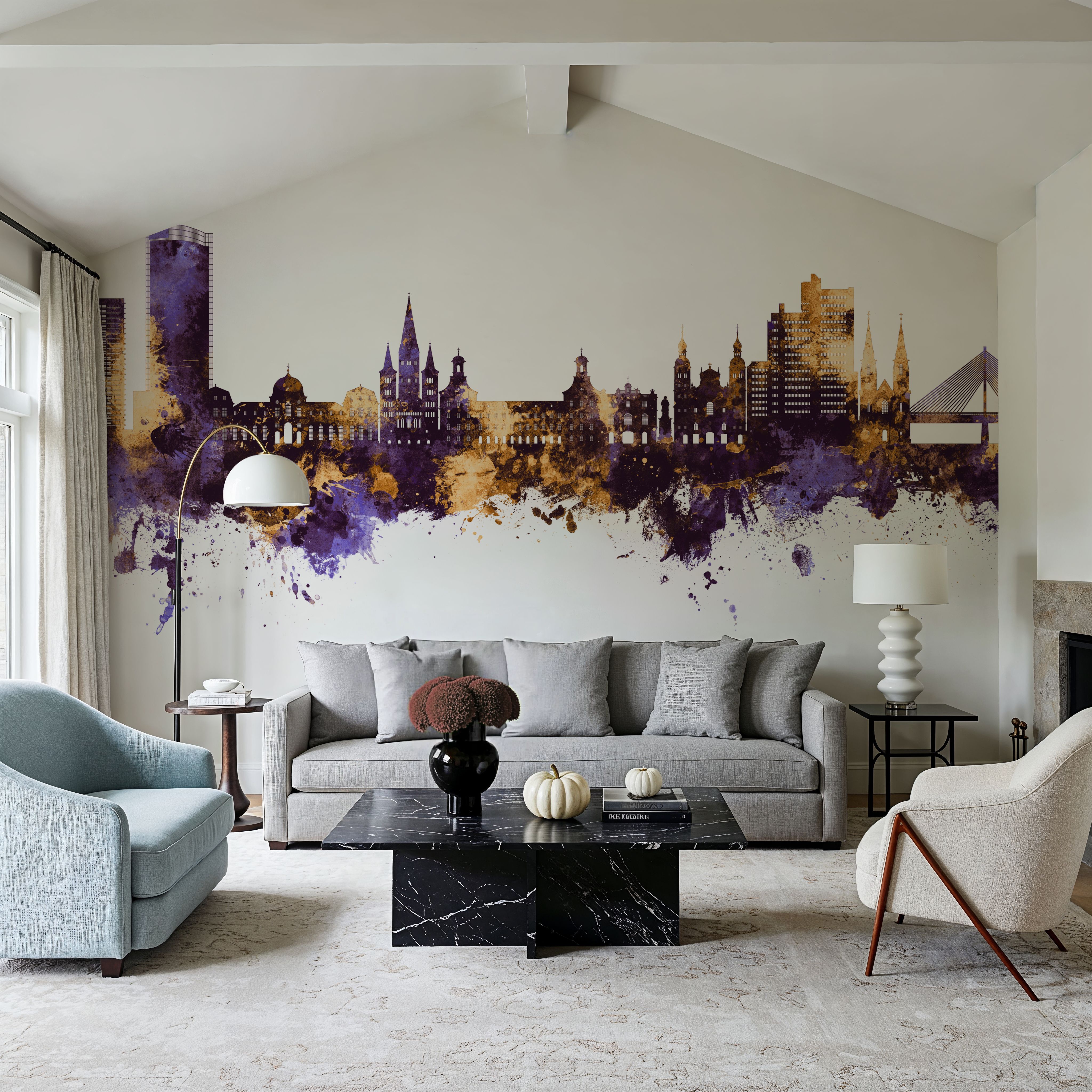 Bonn Skyline Purplr & Gold