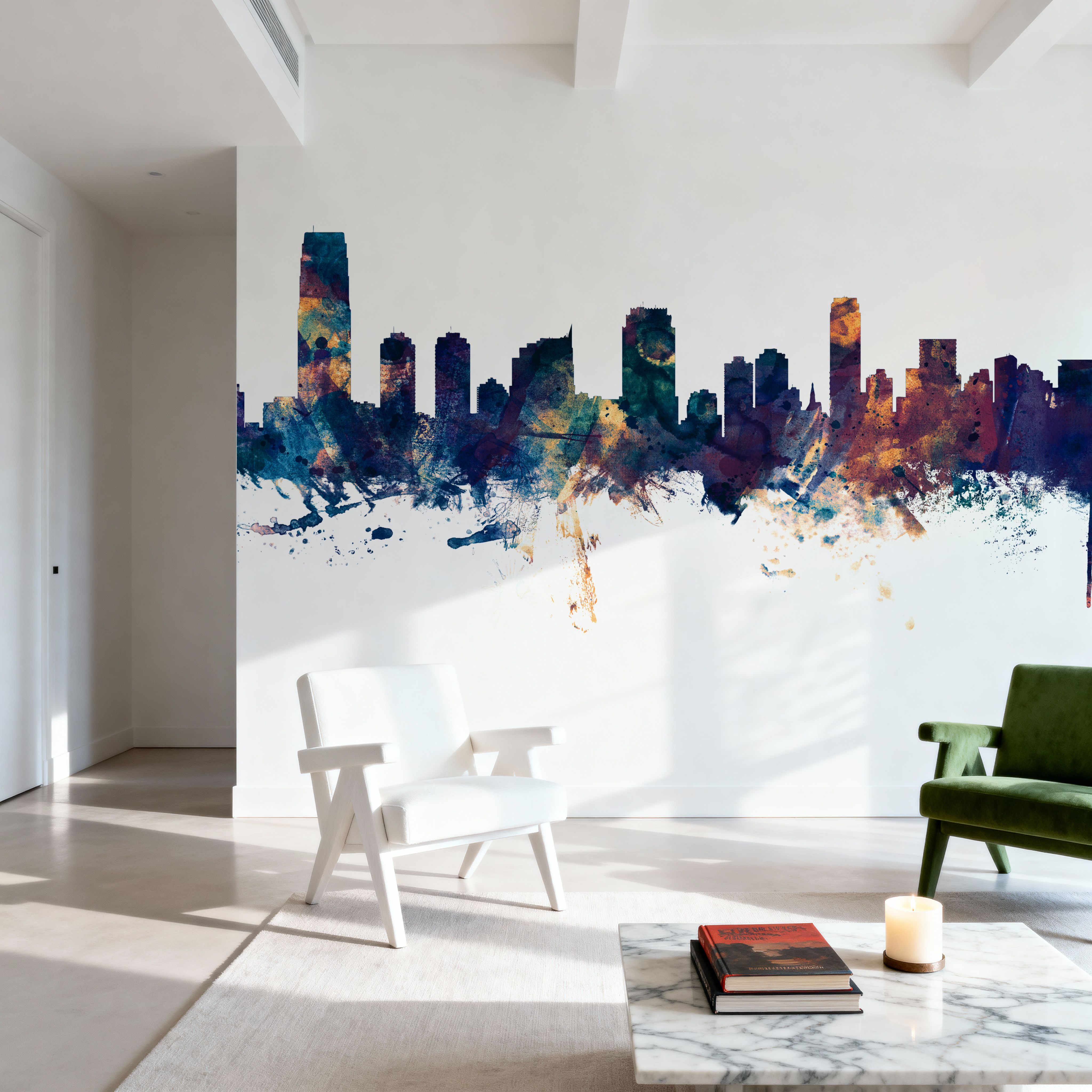 Jersey City New York Skyline Blue & Bronze