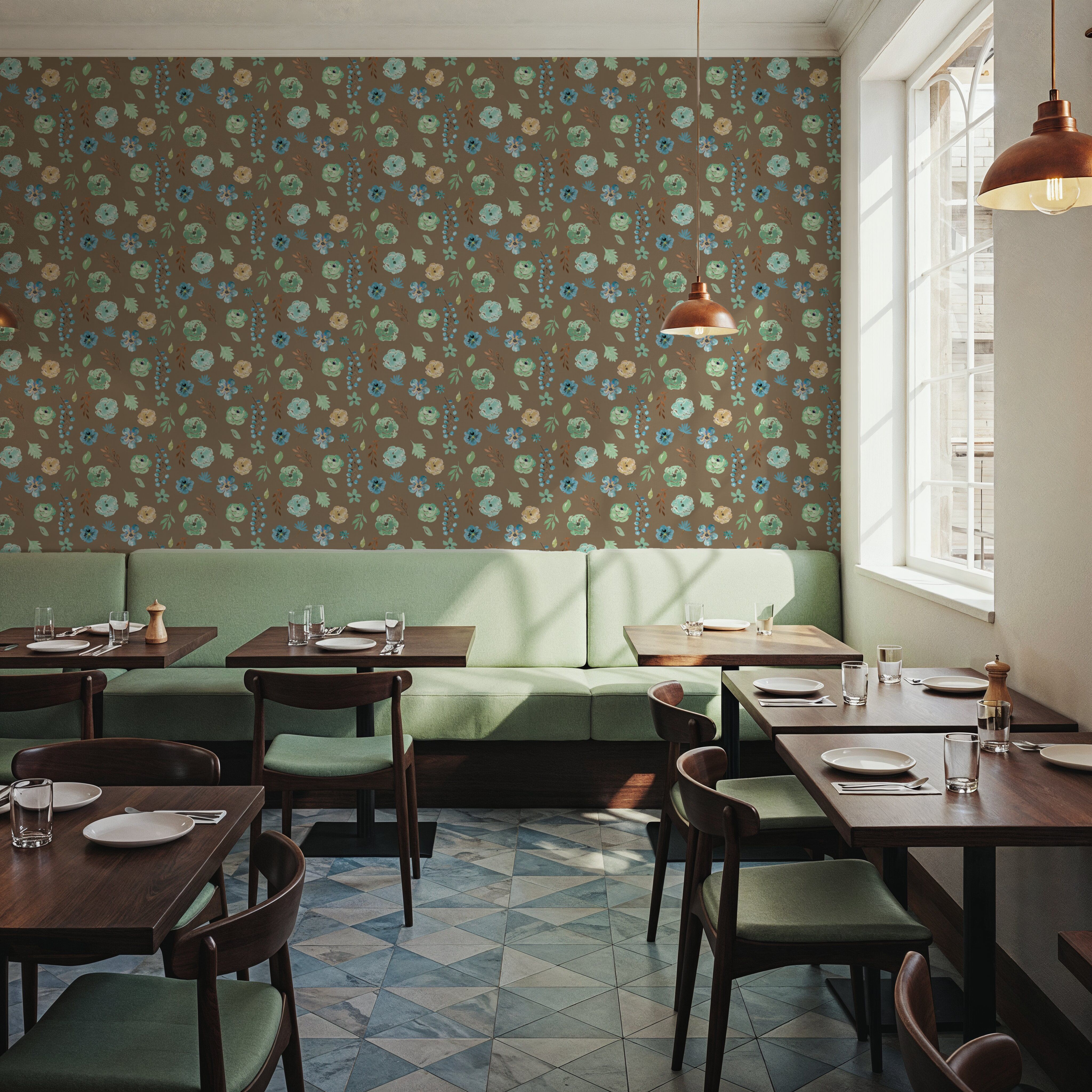 Flutterby Flowers Brown