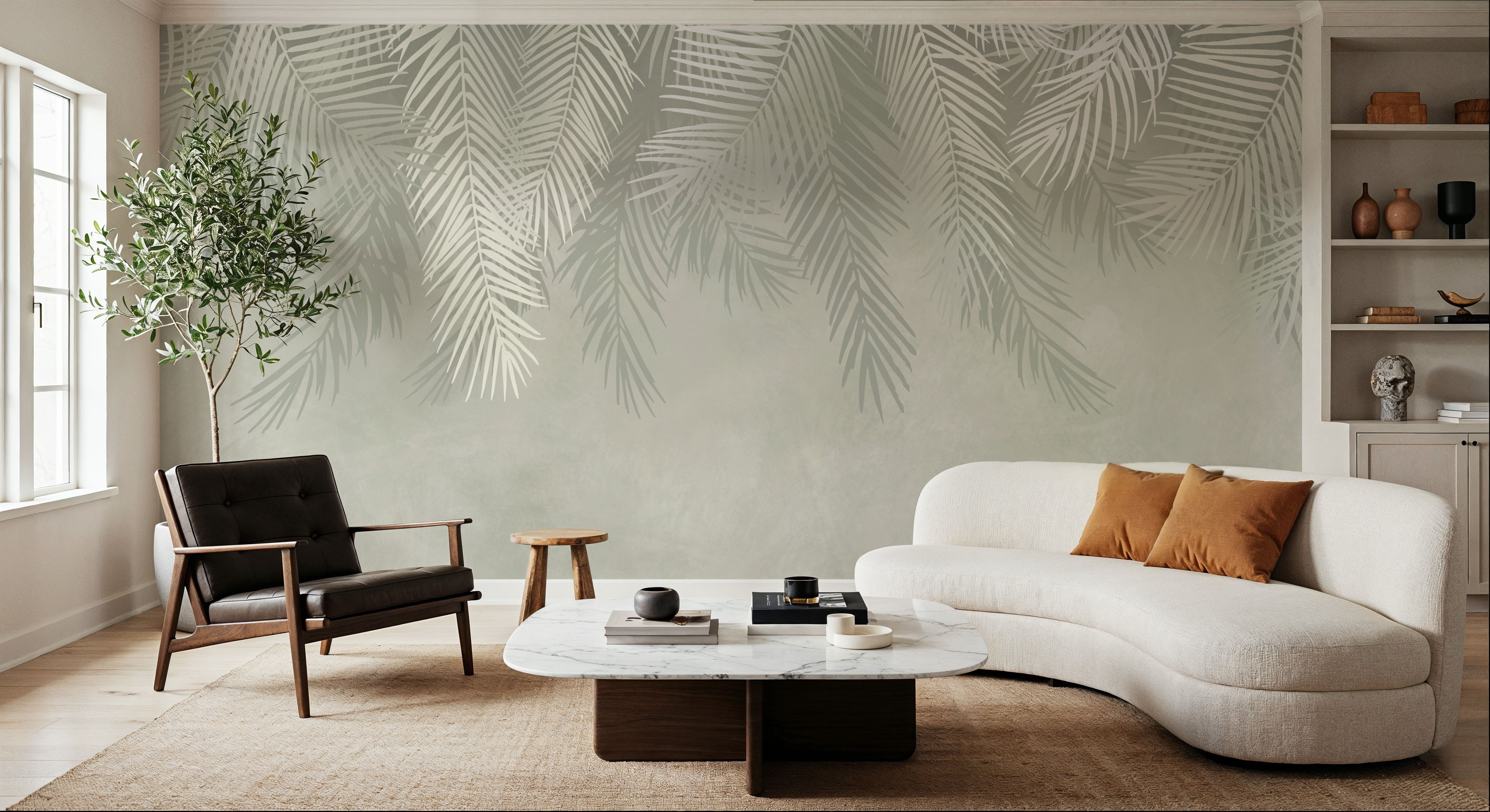 Palms Above, Mint Green