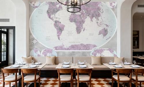 World Map Atlas Purple