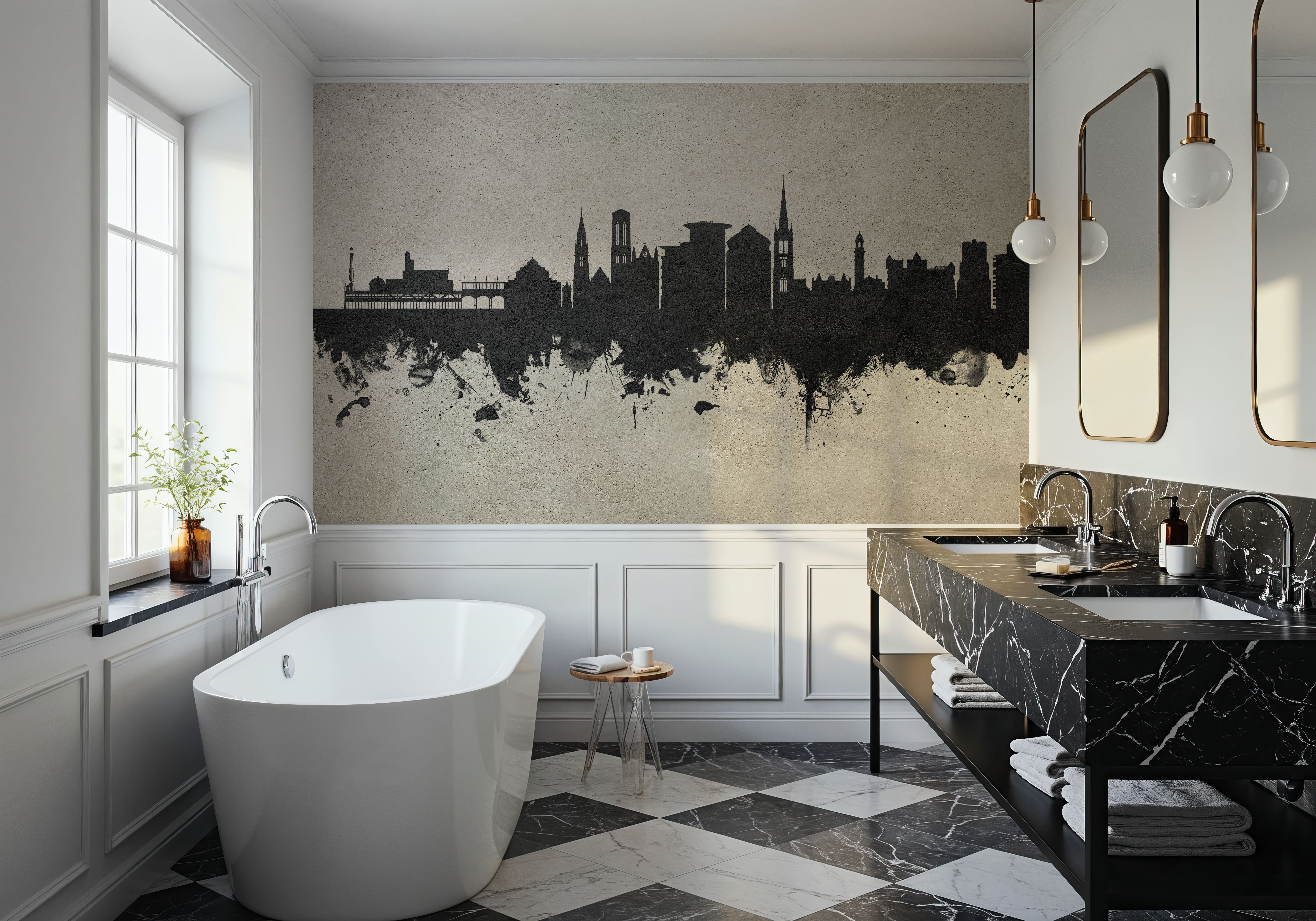 Bournemouth England Skyline Concrete, Behang