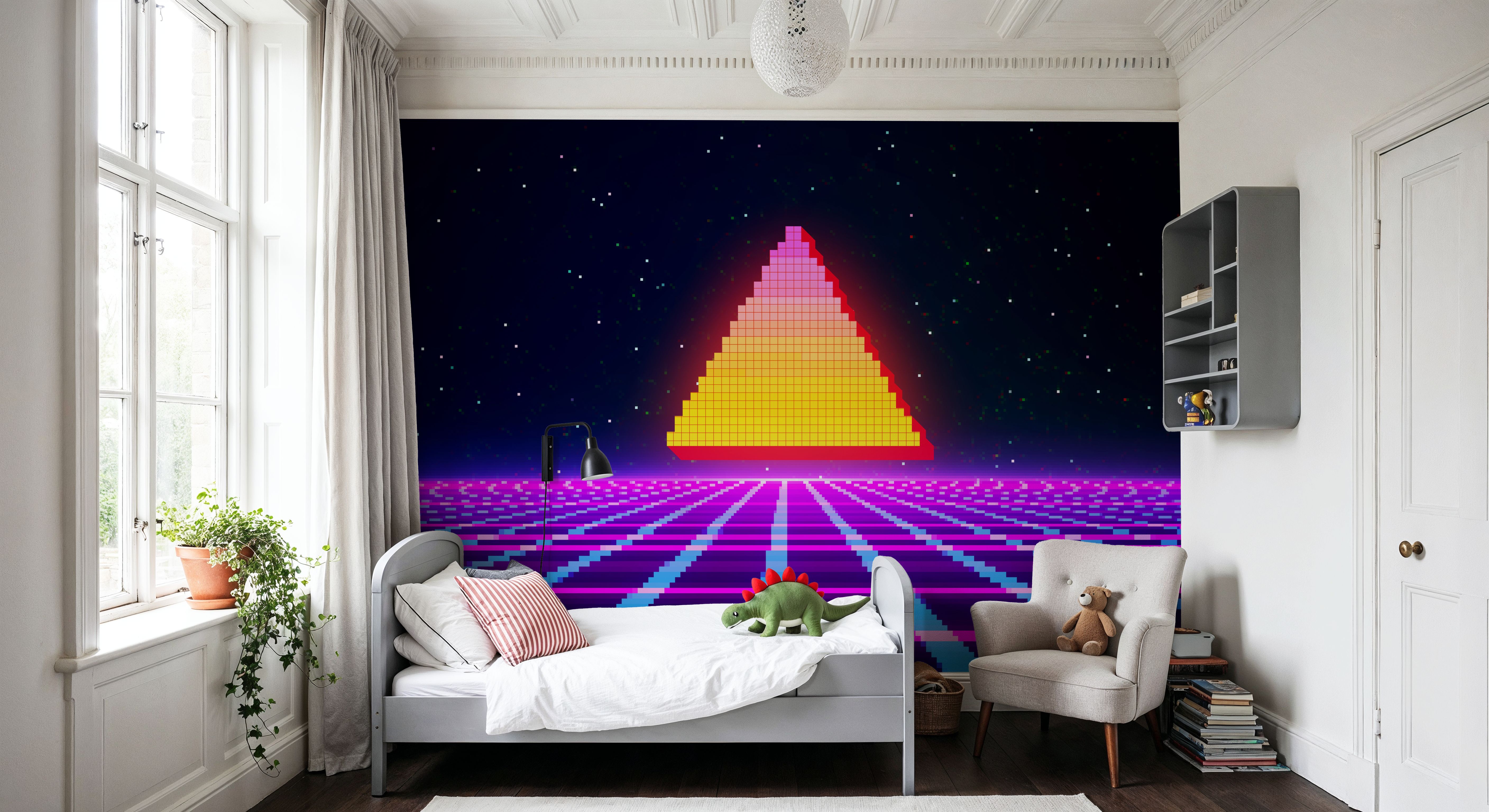 80's Game Pixel Pyramid, Tapet