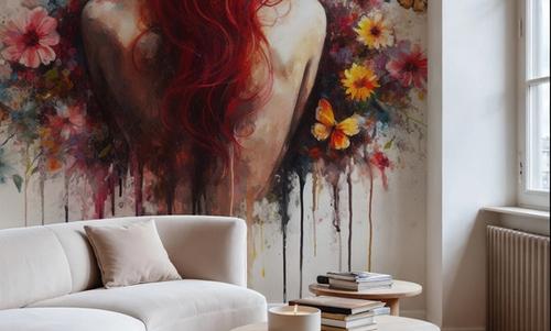 Watercolor Butterflies Red