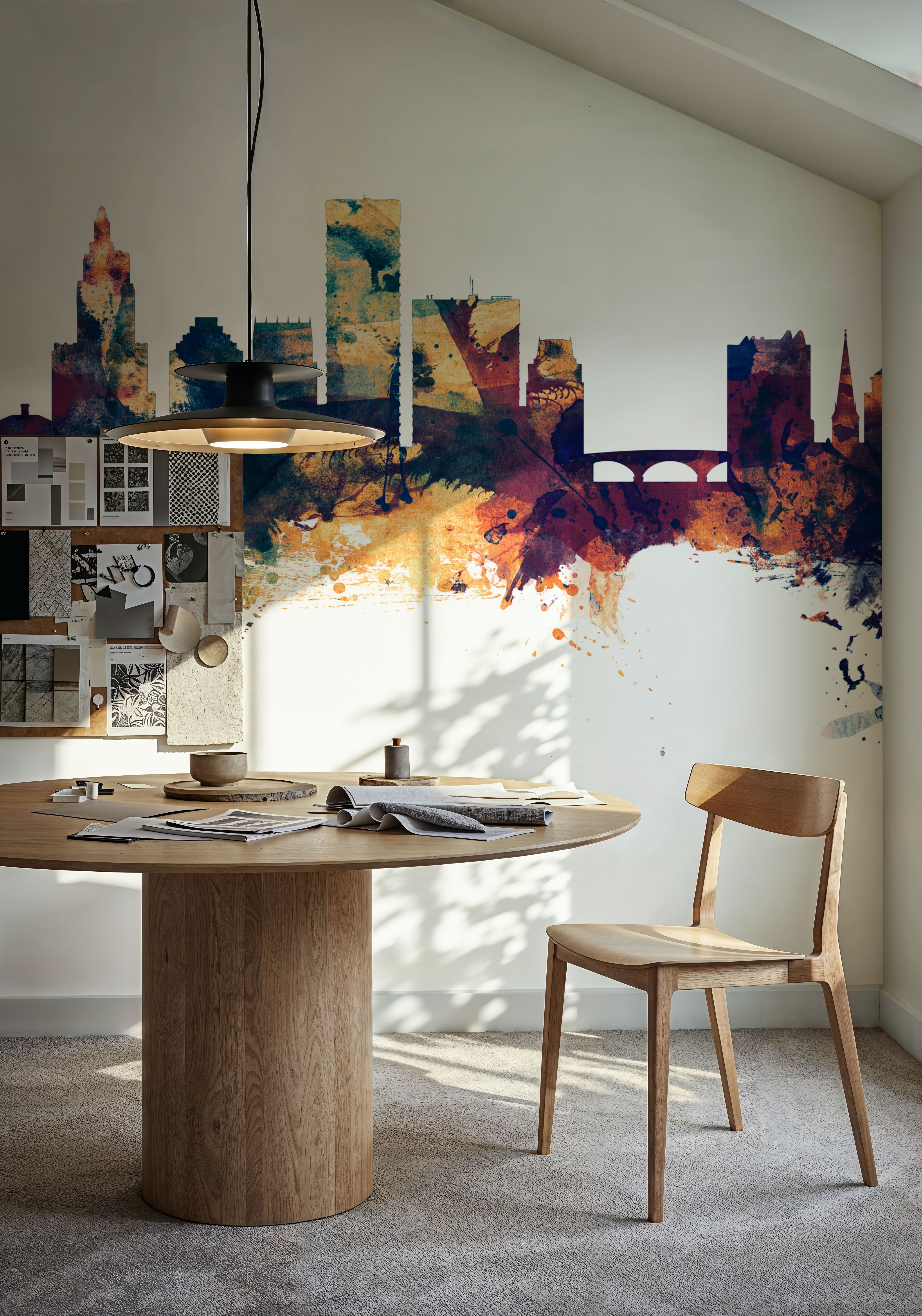 Providence Rhode Island Skyline Blue & Bronze