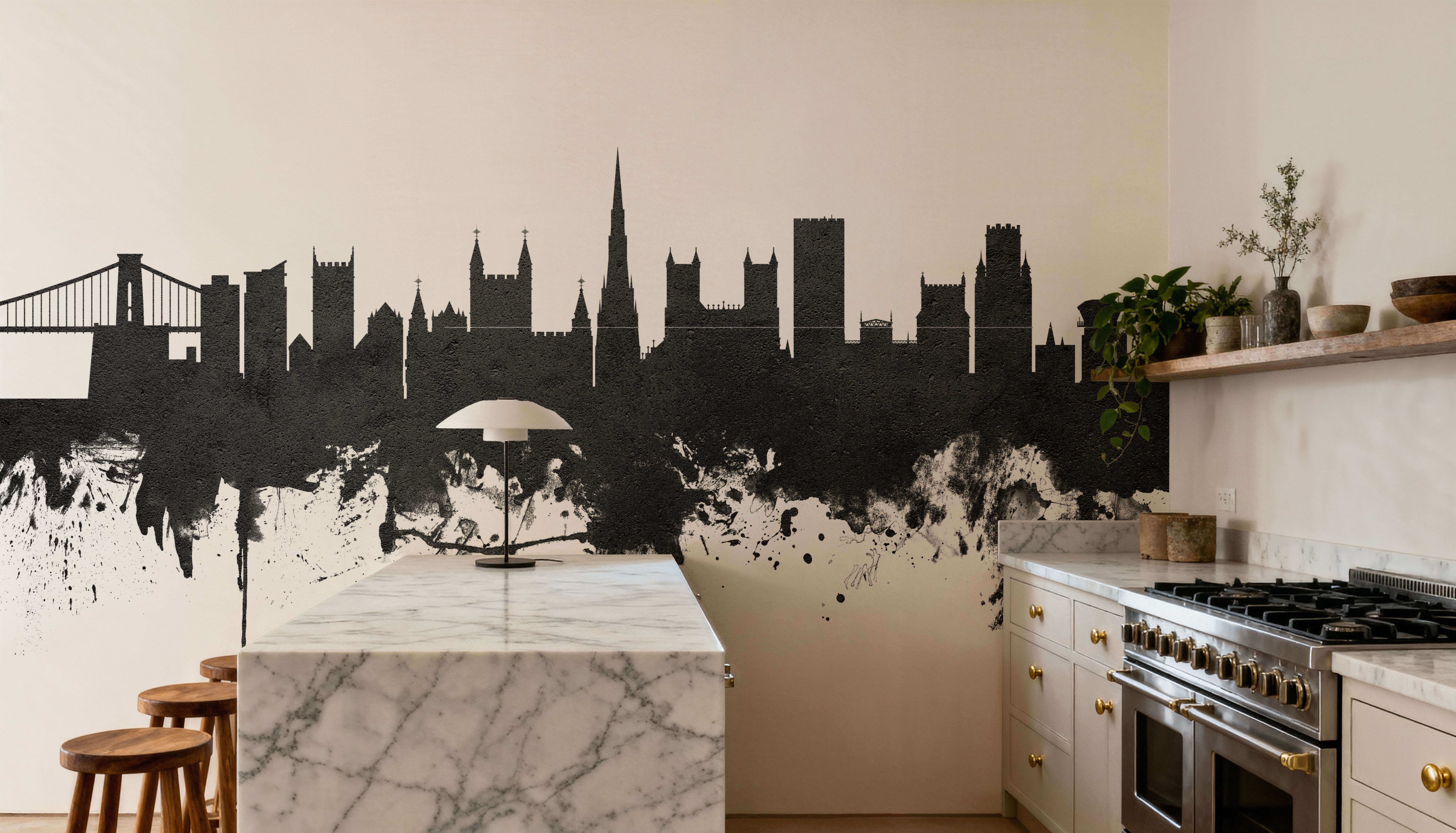 Bristol England Skyline Black & White