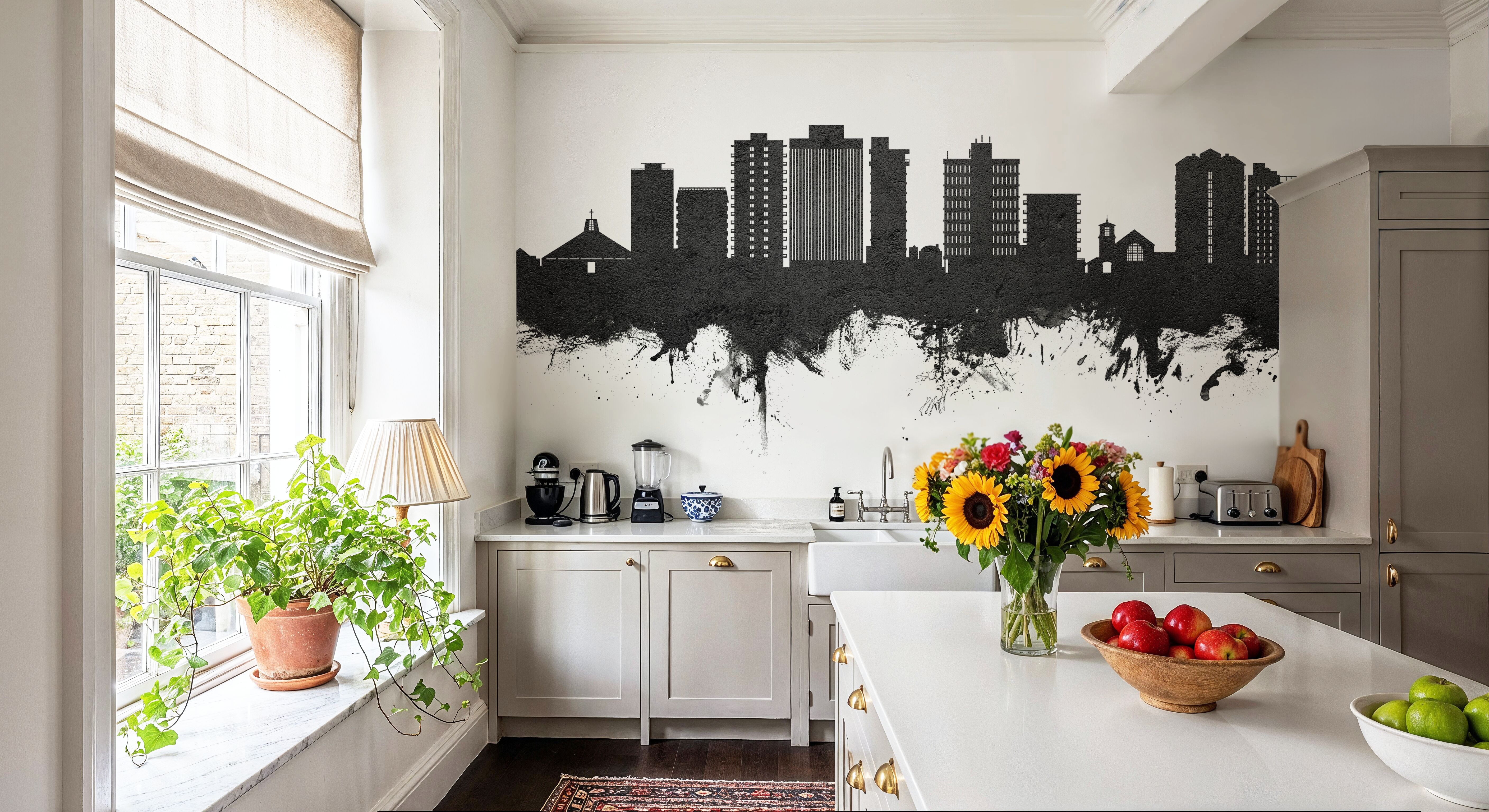 San Mateo California Skyline Black & White