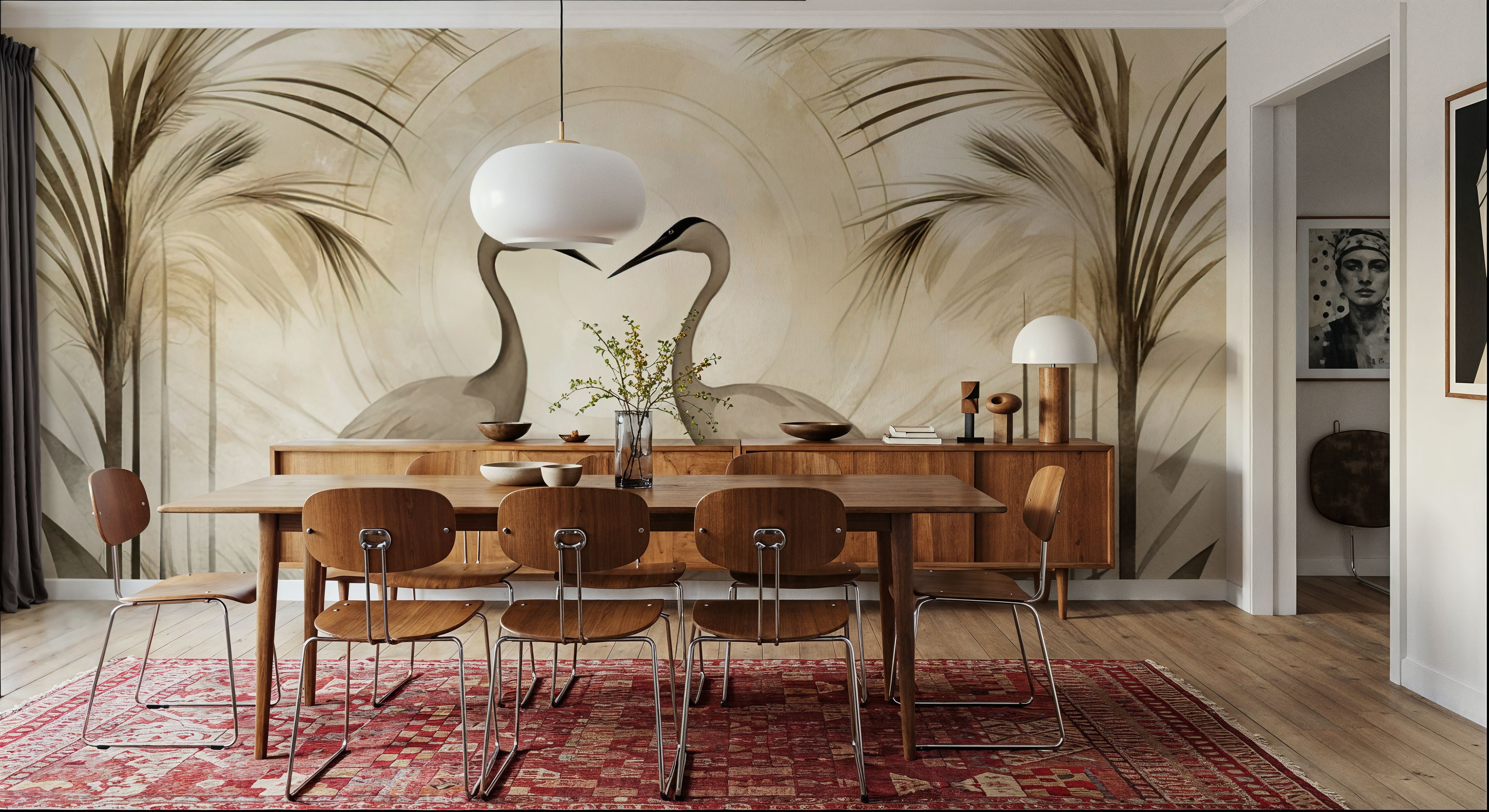 Cranes at Sunset Yellow