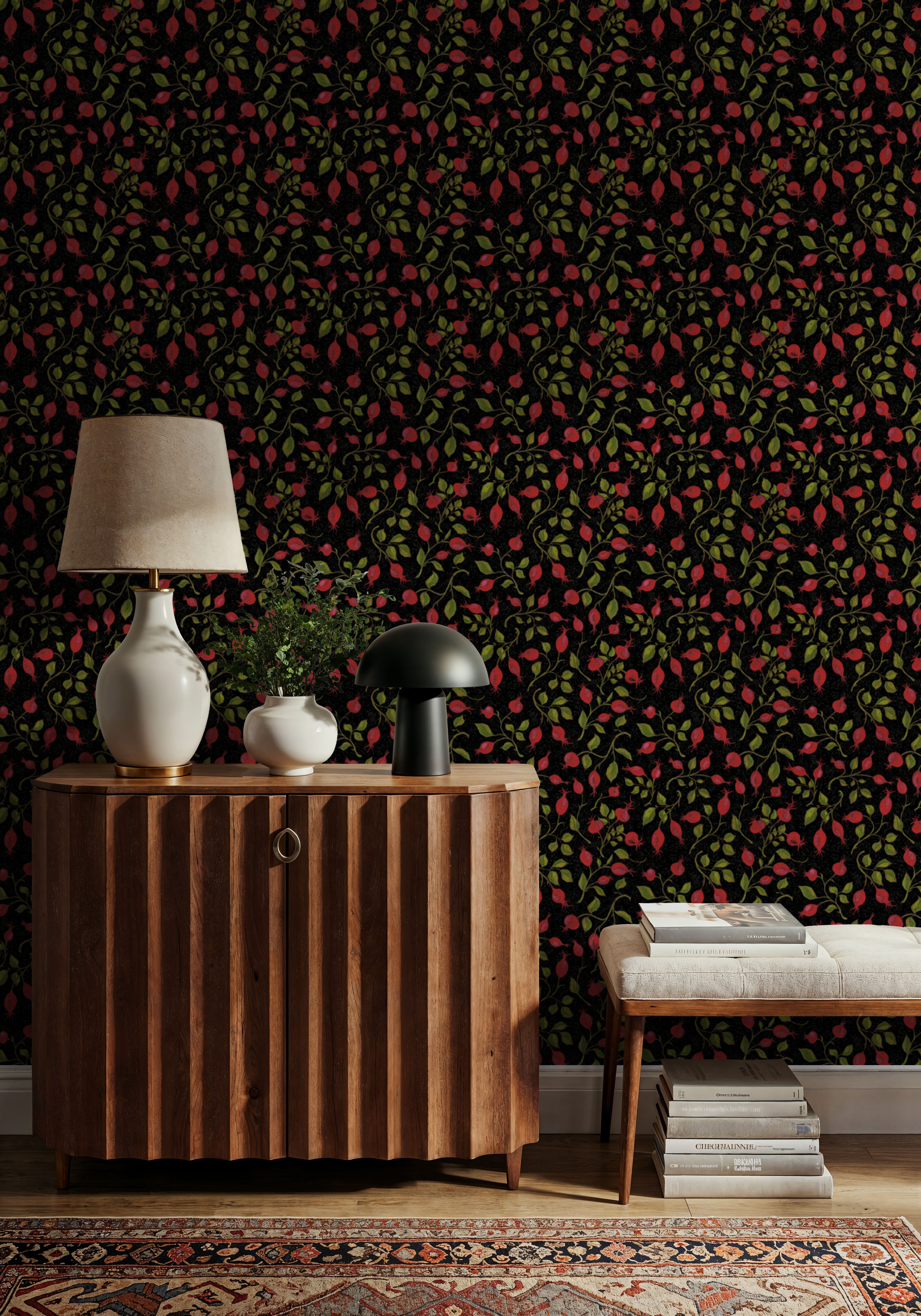 Rosehips, Coral on Liquorice