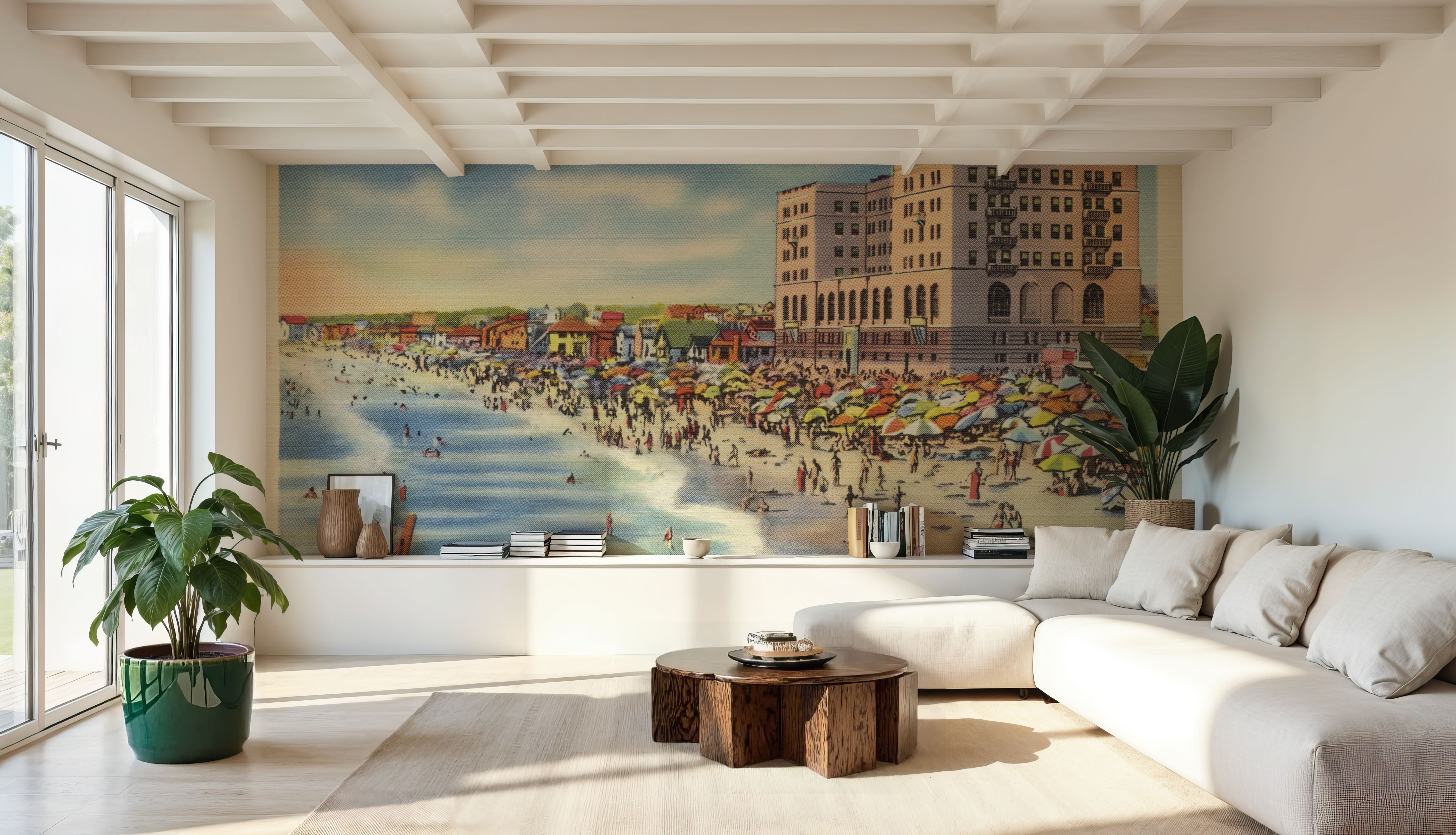 Greetings from Hermosa Biltmore Hotel - Screenprint Postcard, Wallpaper