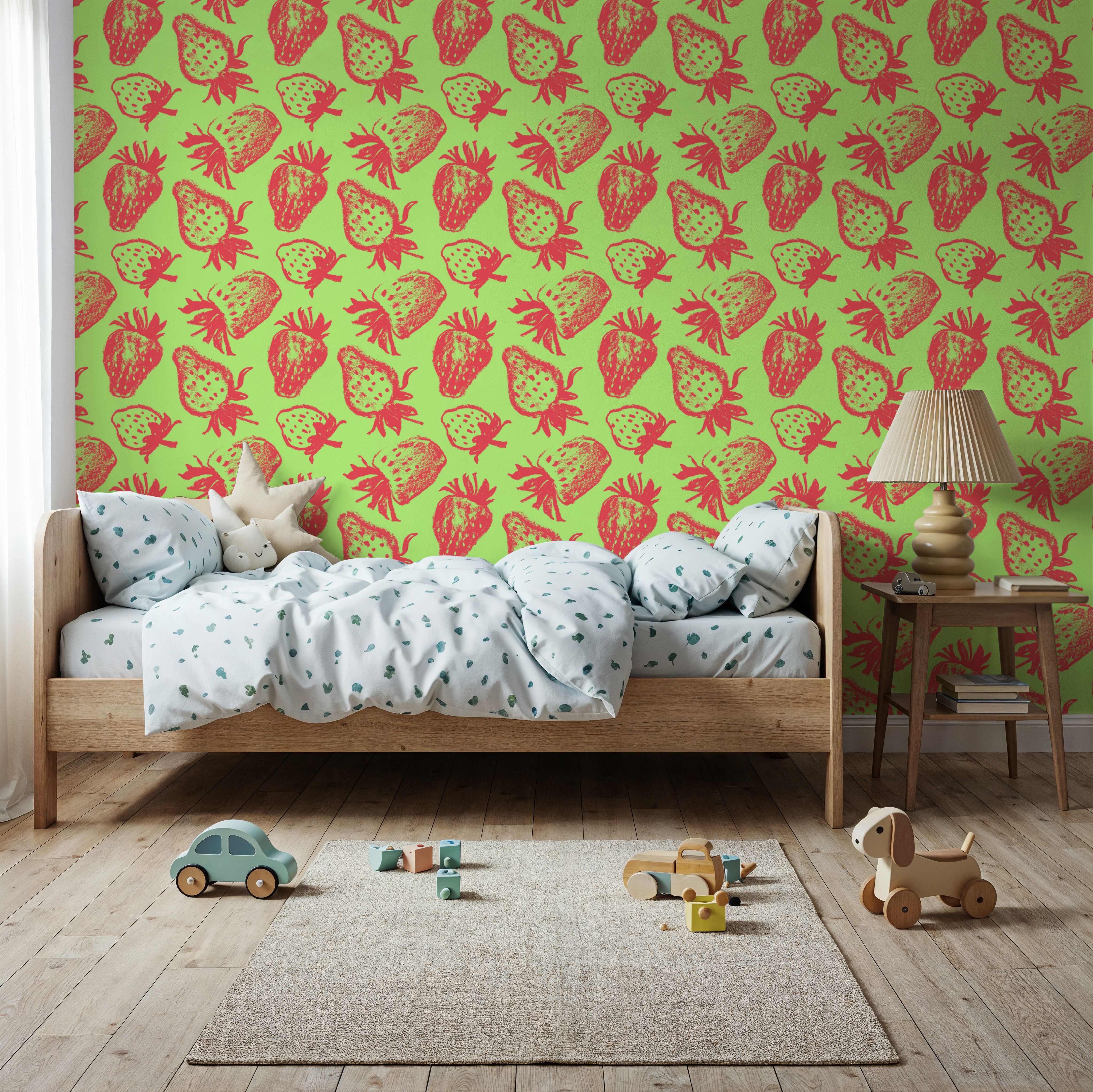 Strawberry Pleasures on Repeat, Behang