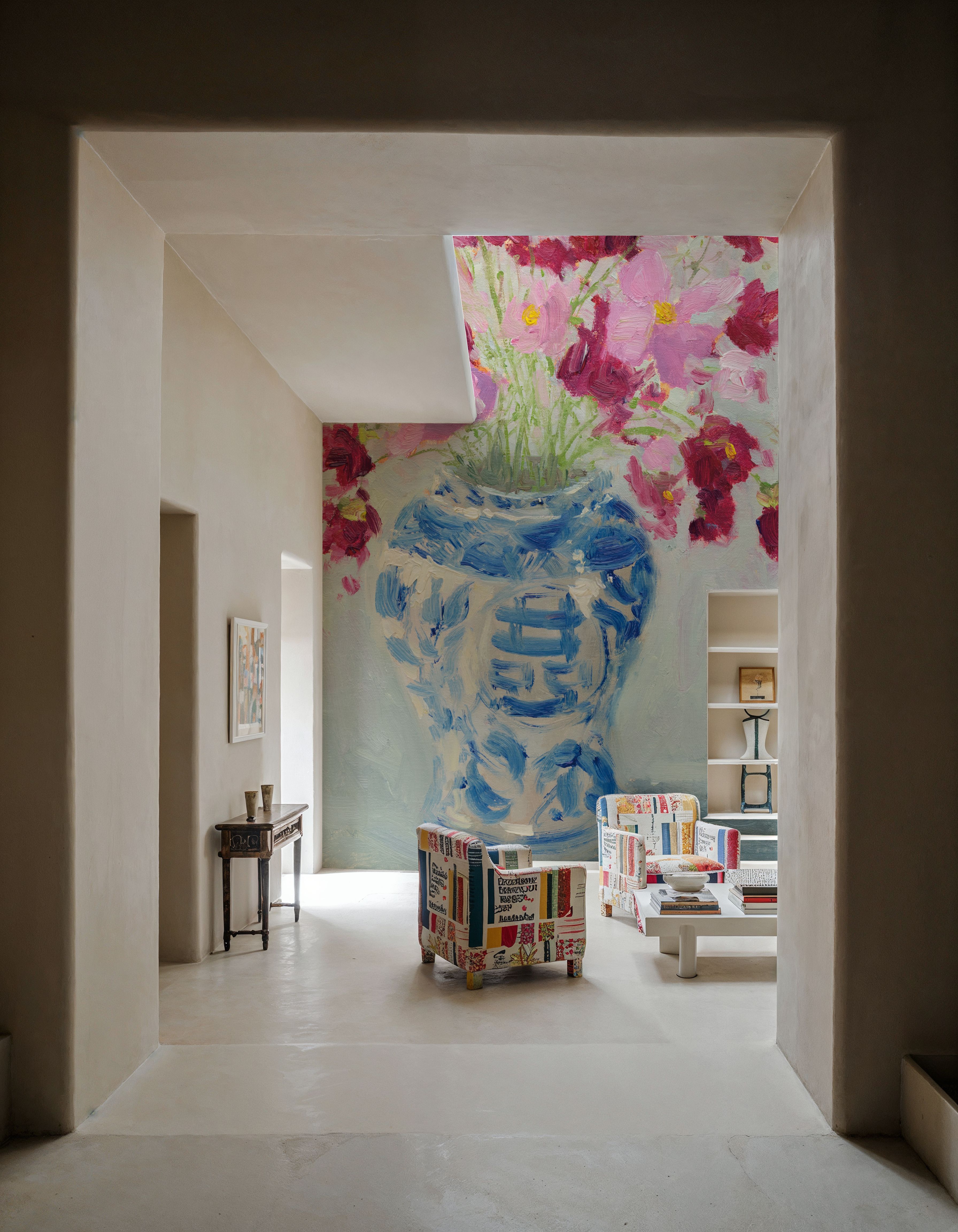 Cosmos in Chinoiserie Vase