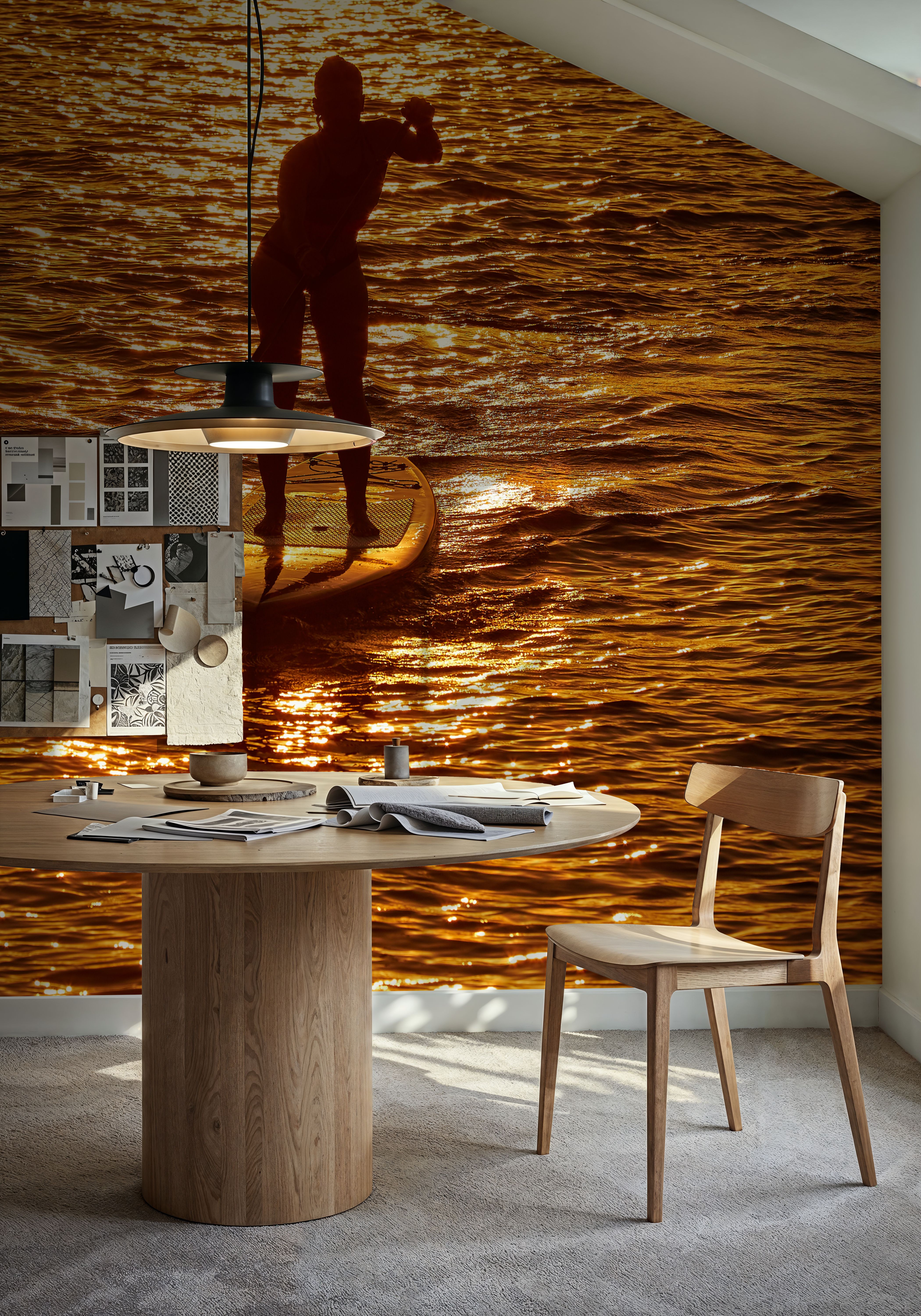 Golden Horizon Paddleboarder