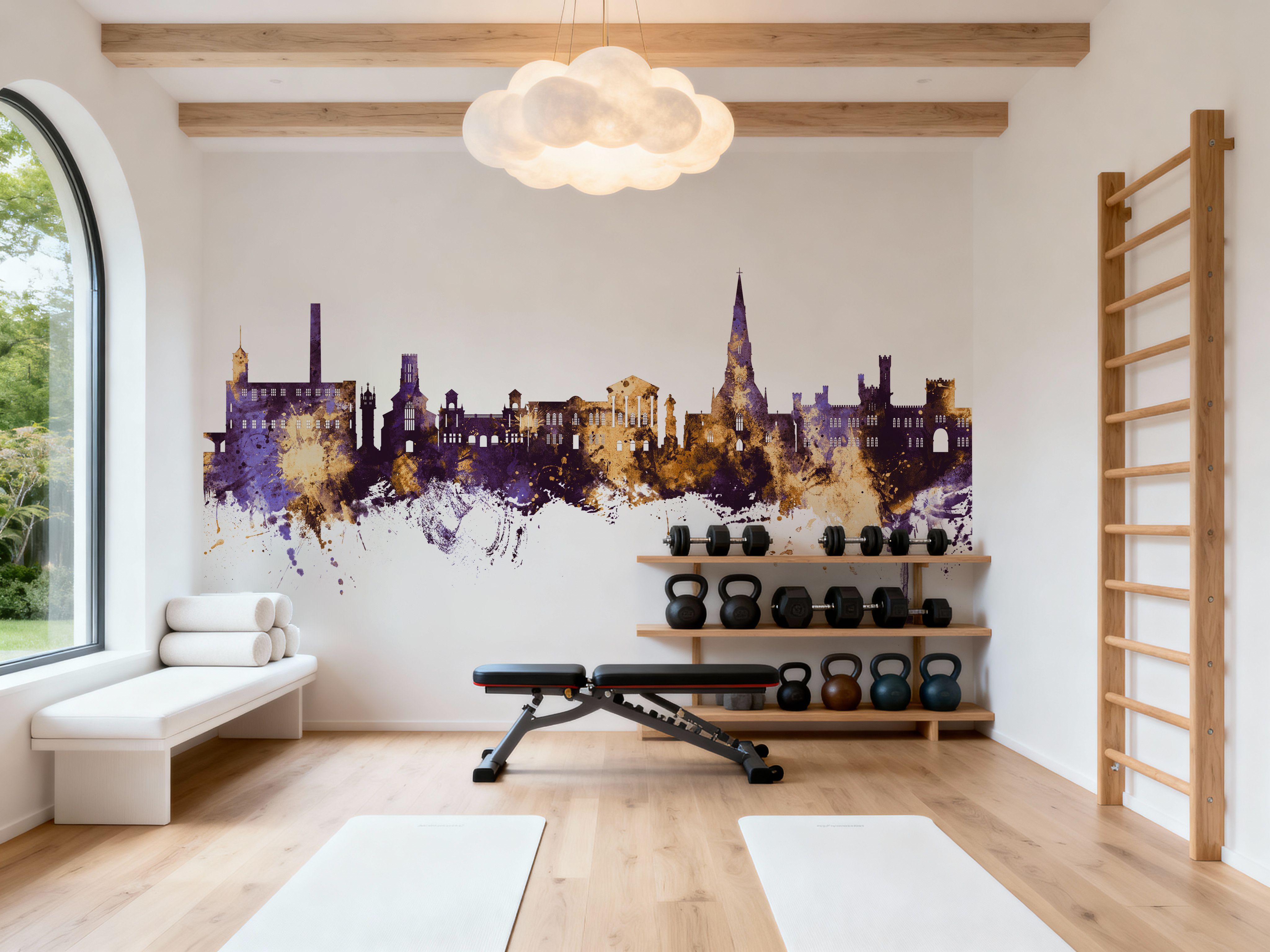 Bury England Skyline Purple & Gold