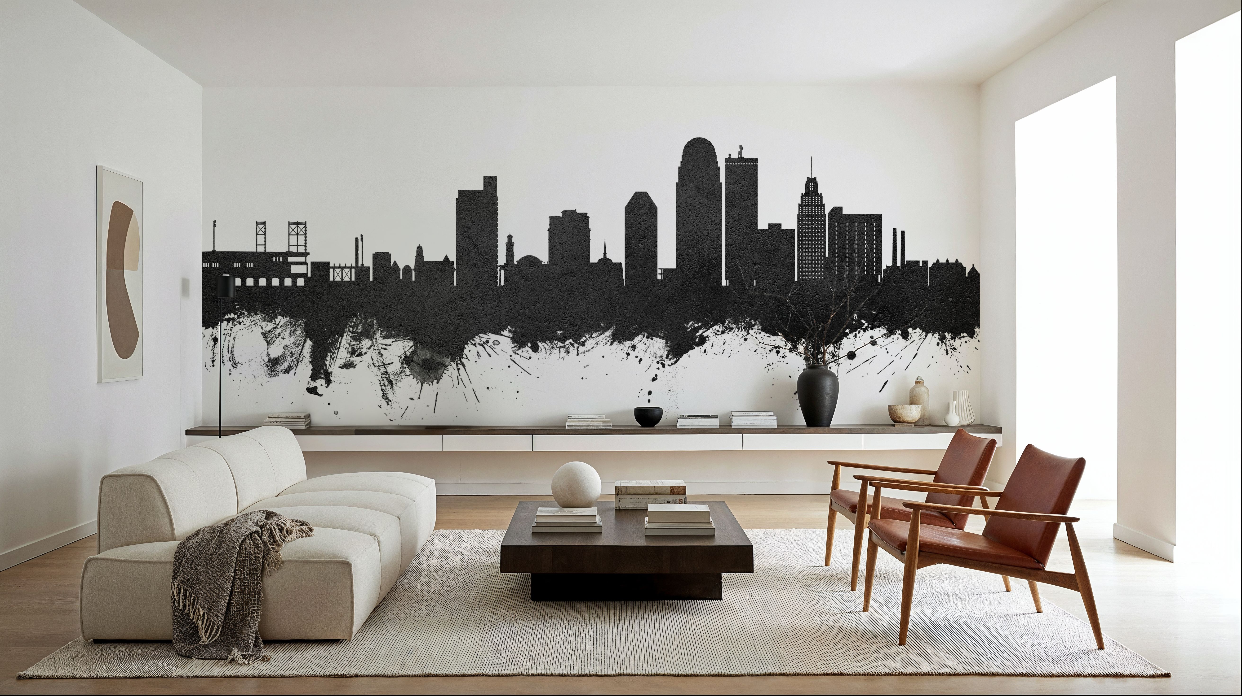 Winston-Salem North Carolina Skyline Black & White