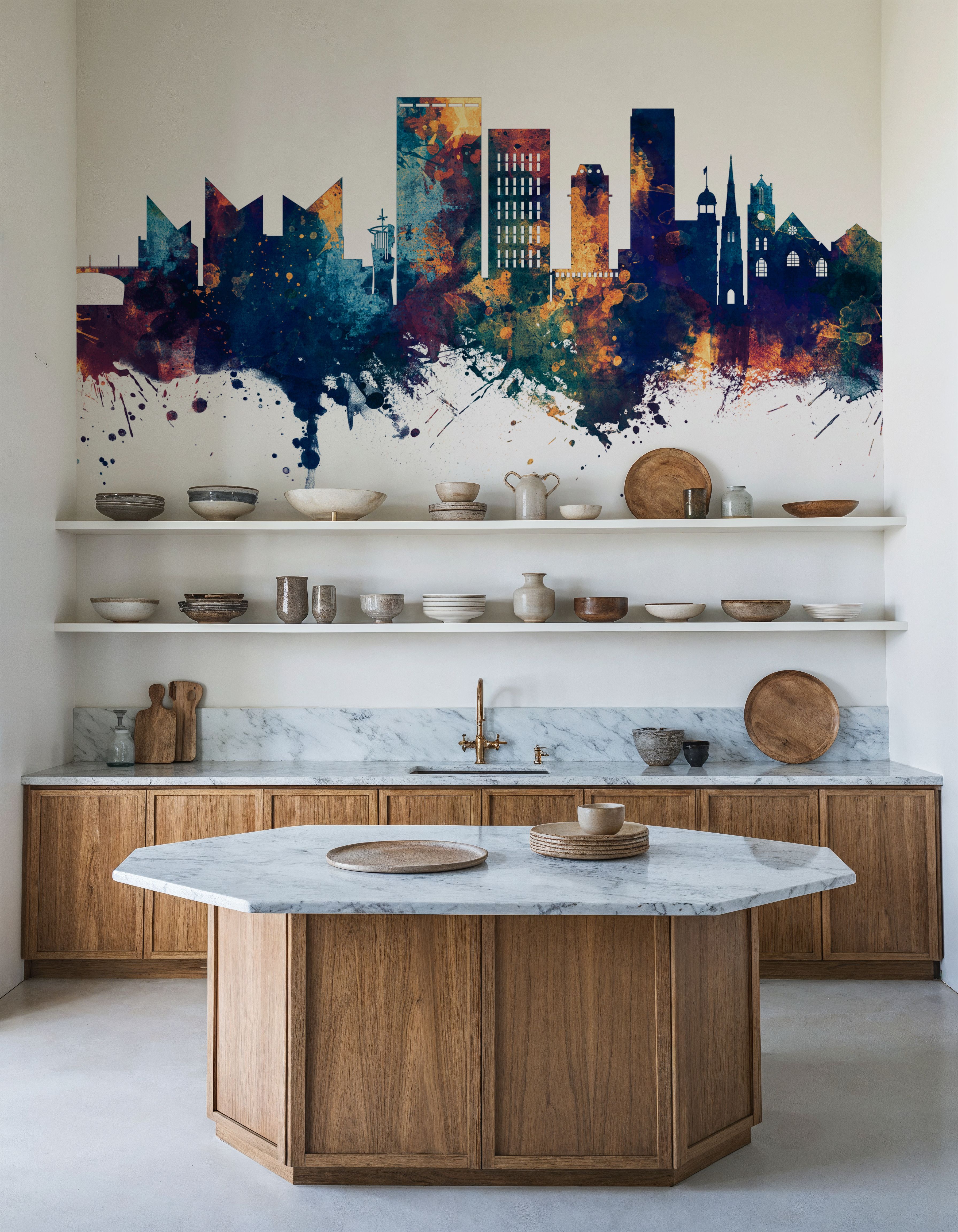 Chattanooga Tennessee Skyline Blue & Bronze