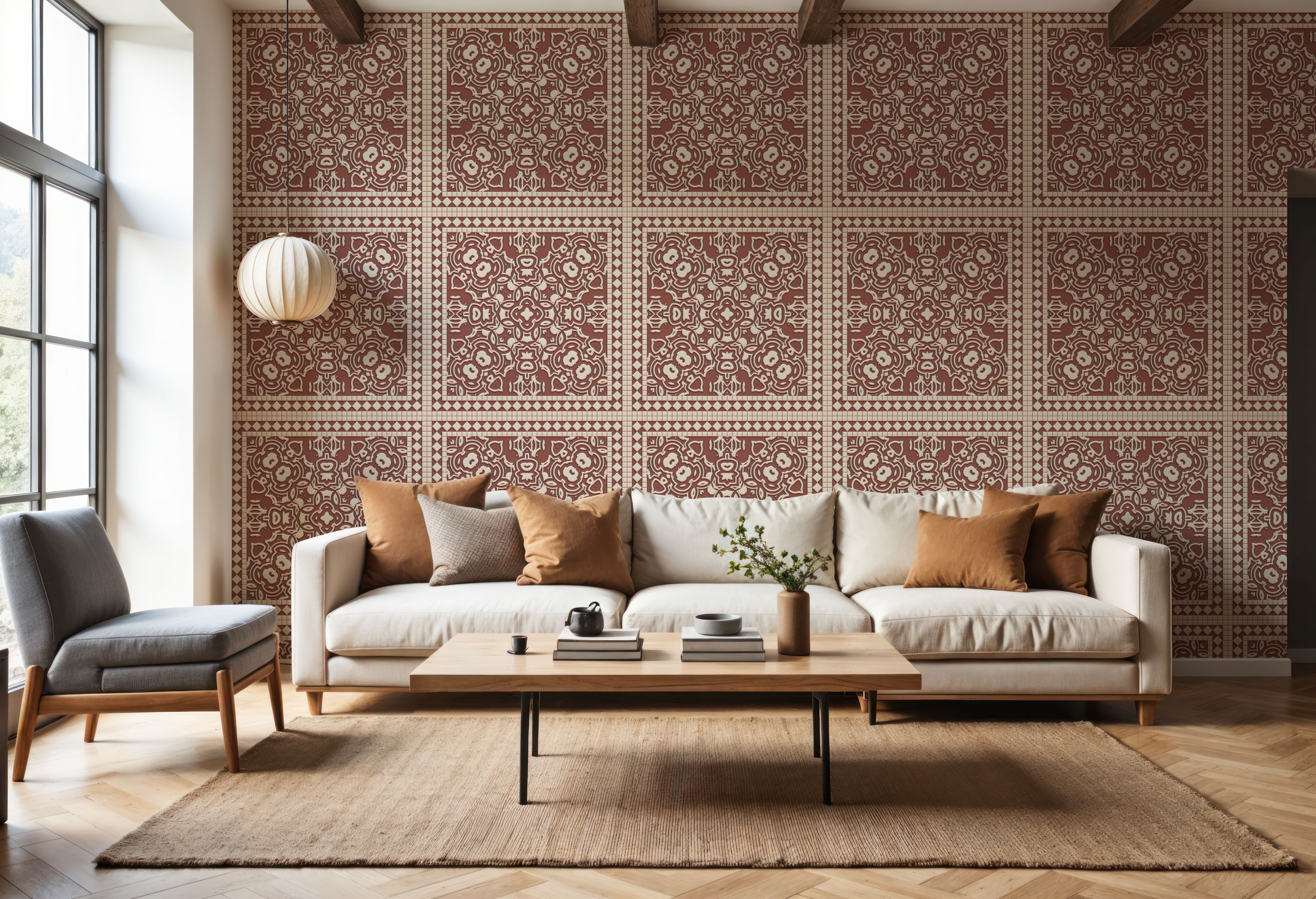 Mission Cement Tiles, Brick, Behang