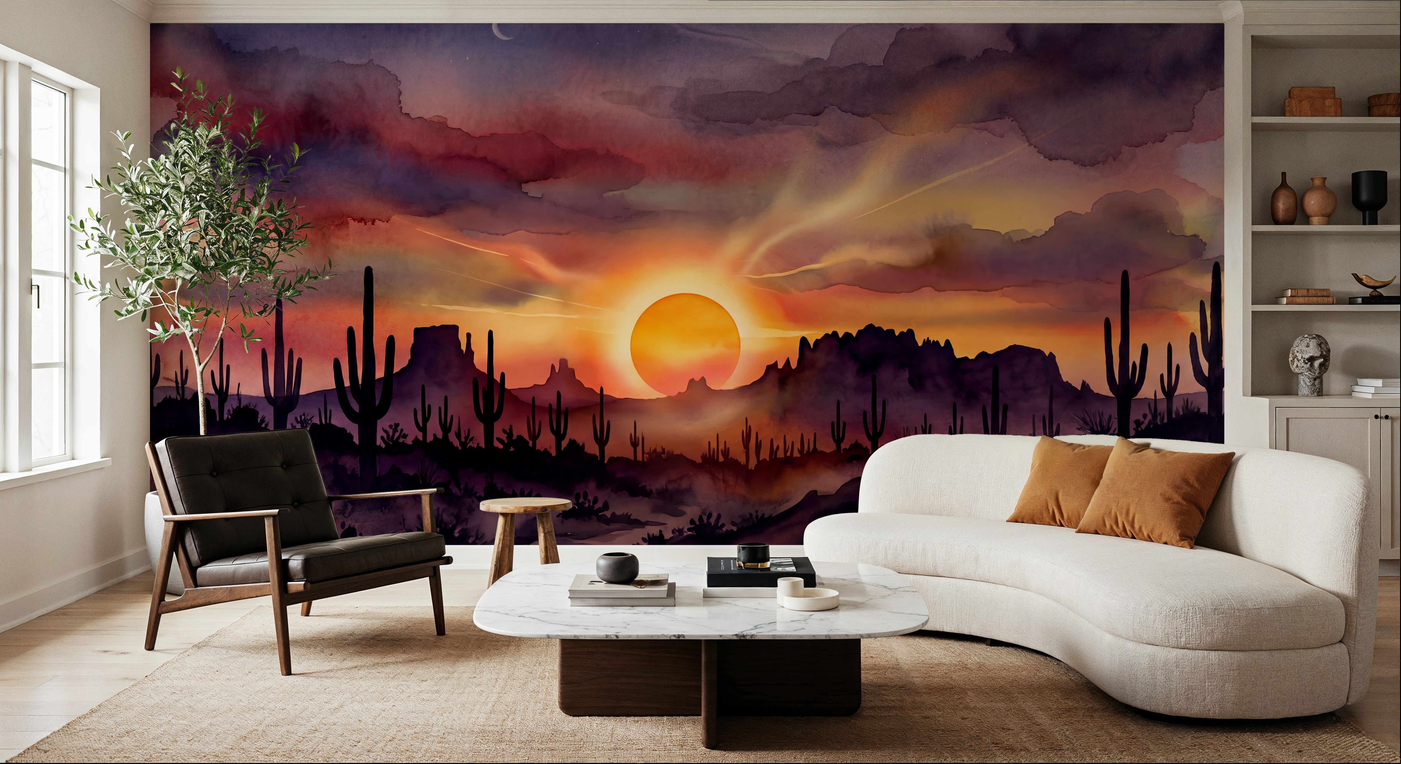 Arizona Sunset - Landscape Watercolor Series, Tapet