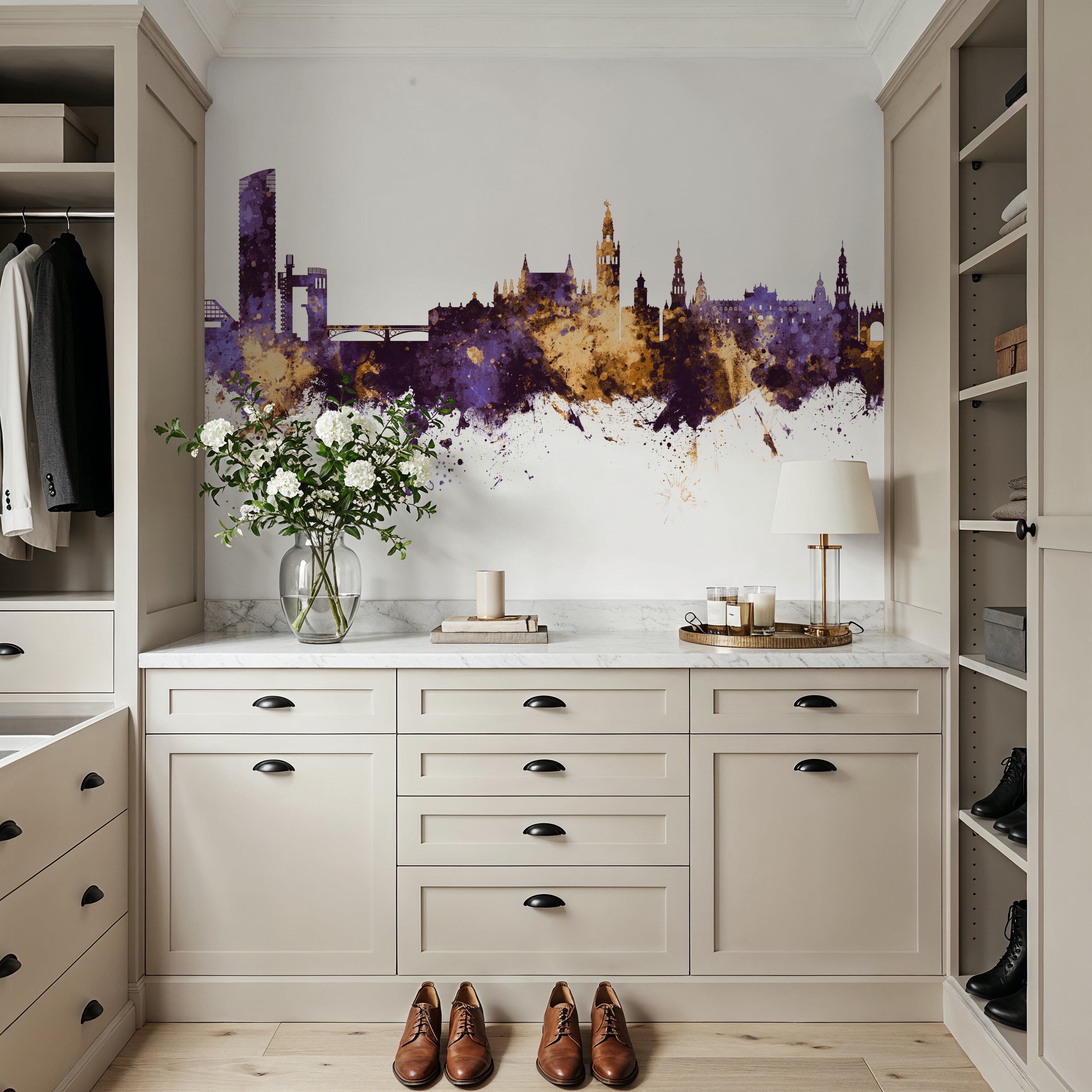 Sevilla Skyline Purple & Gold