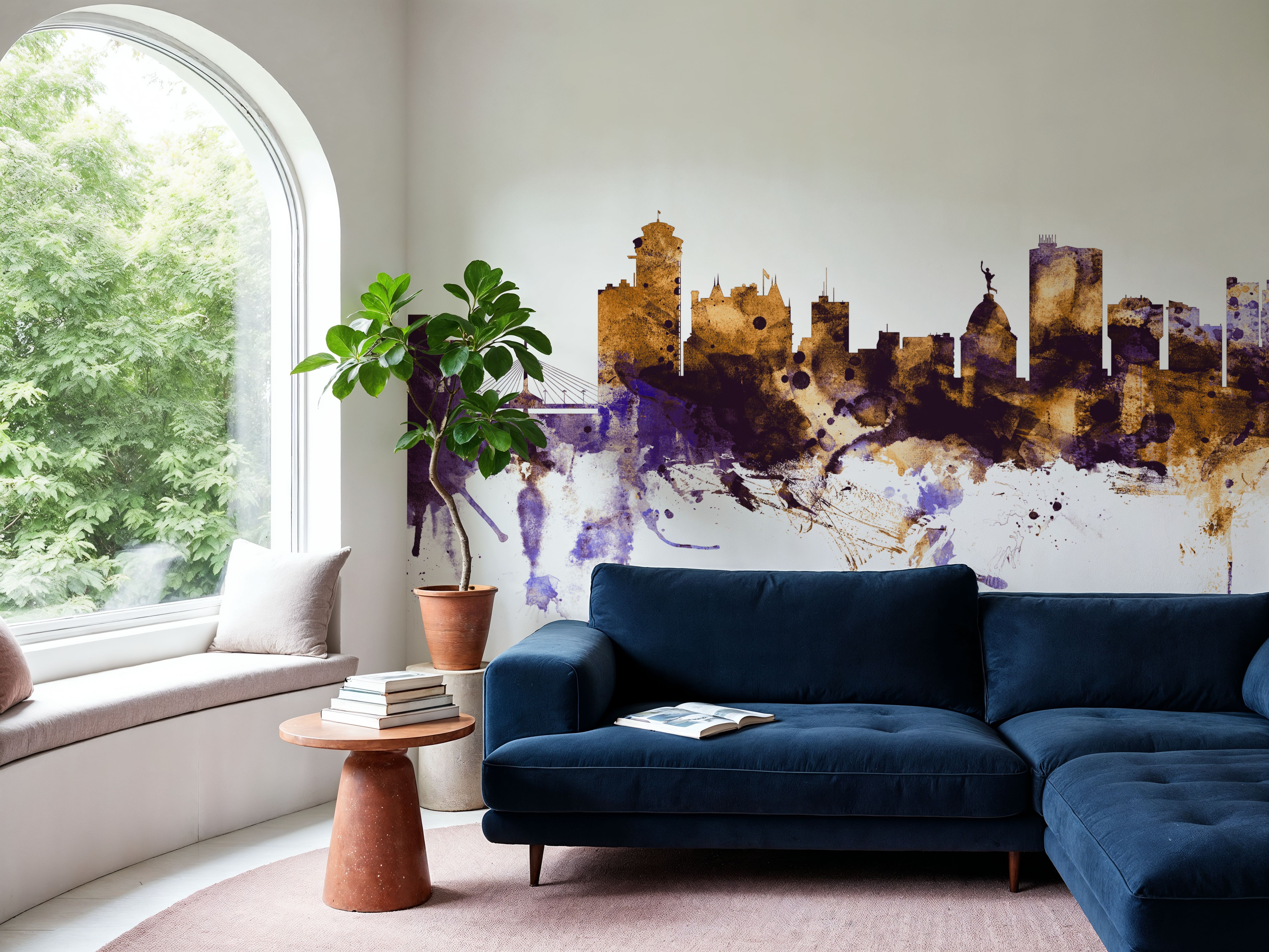 Winnipeg Canada Skyline Purple & Gold