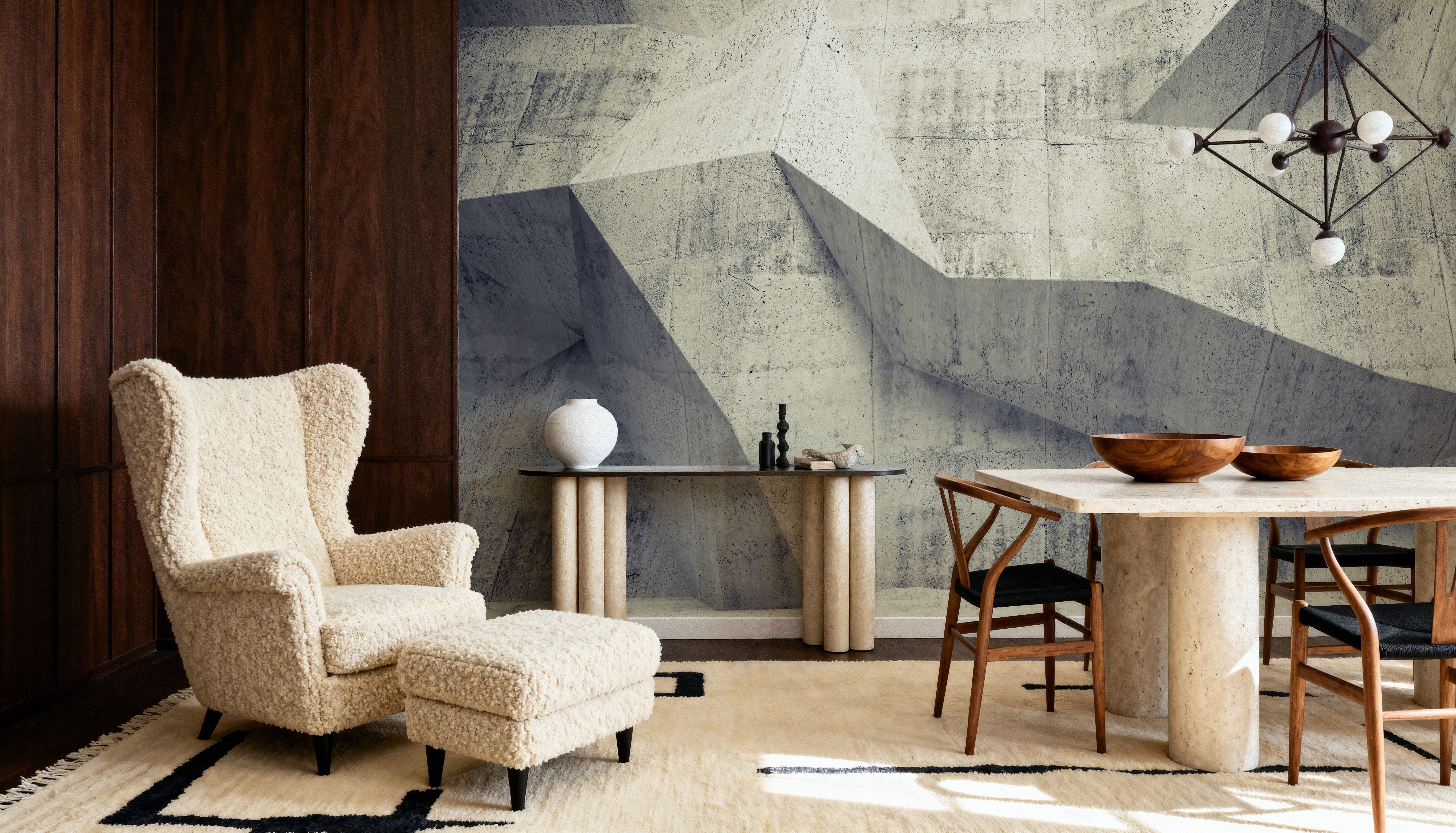 Concrete Shapes Warm Gray, Wallpaper