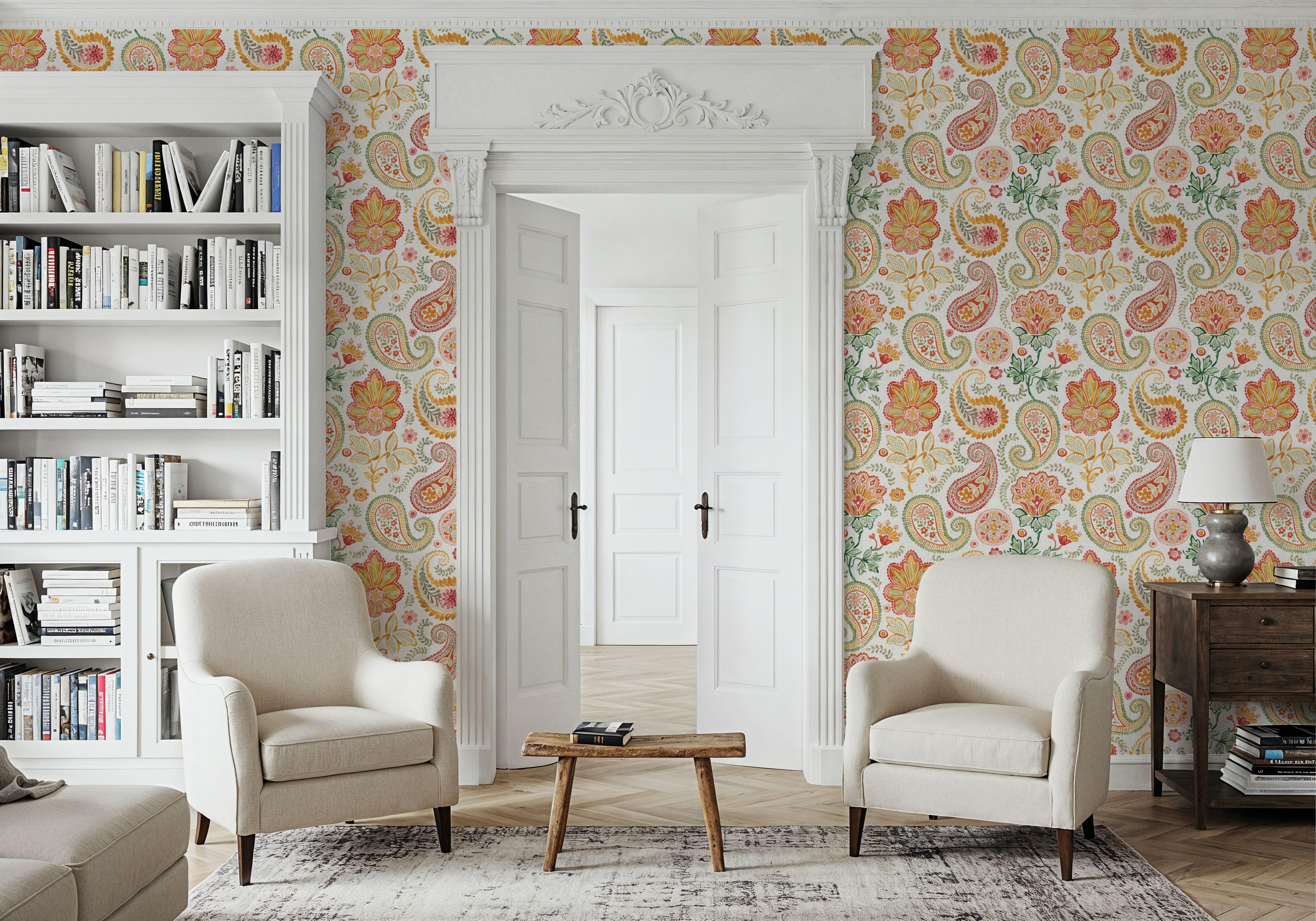 Harvest Paisley Mini White