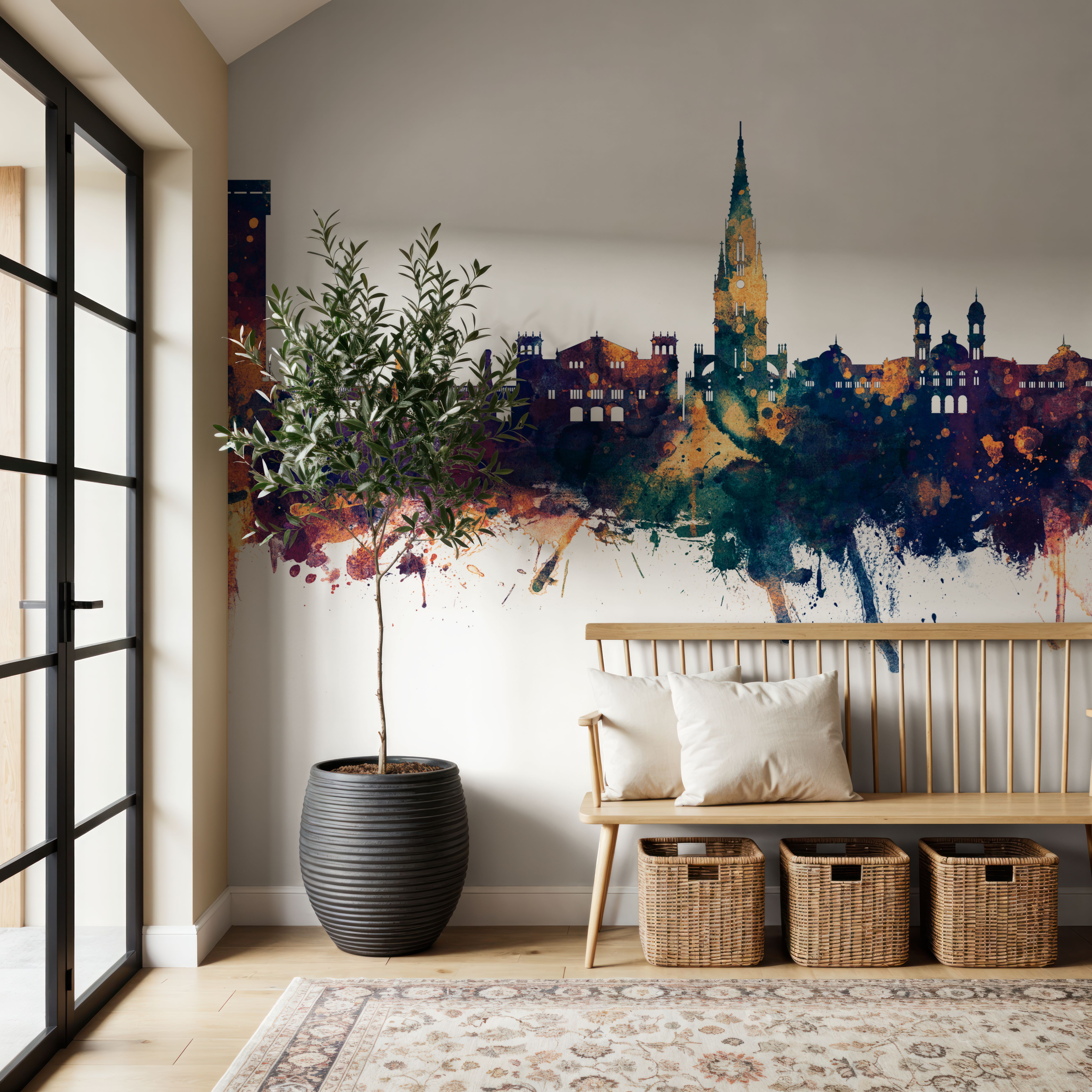 San Sebastian Spain Skyline Blue & Bronze