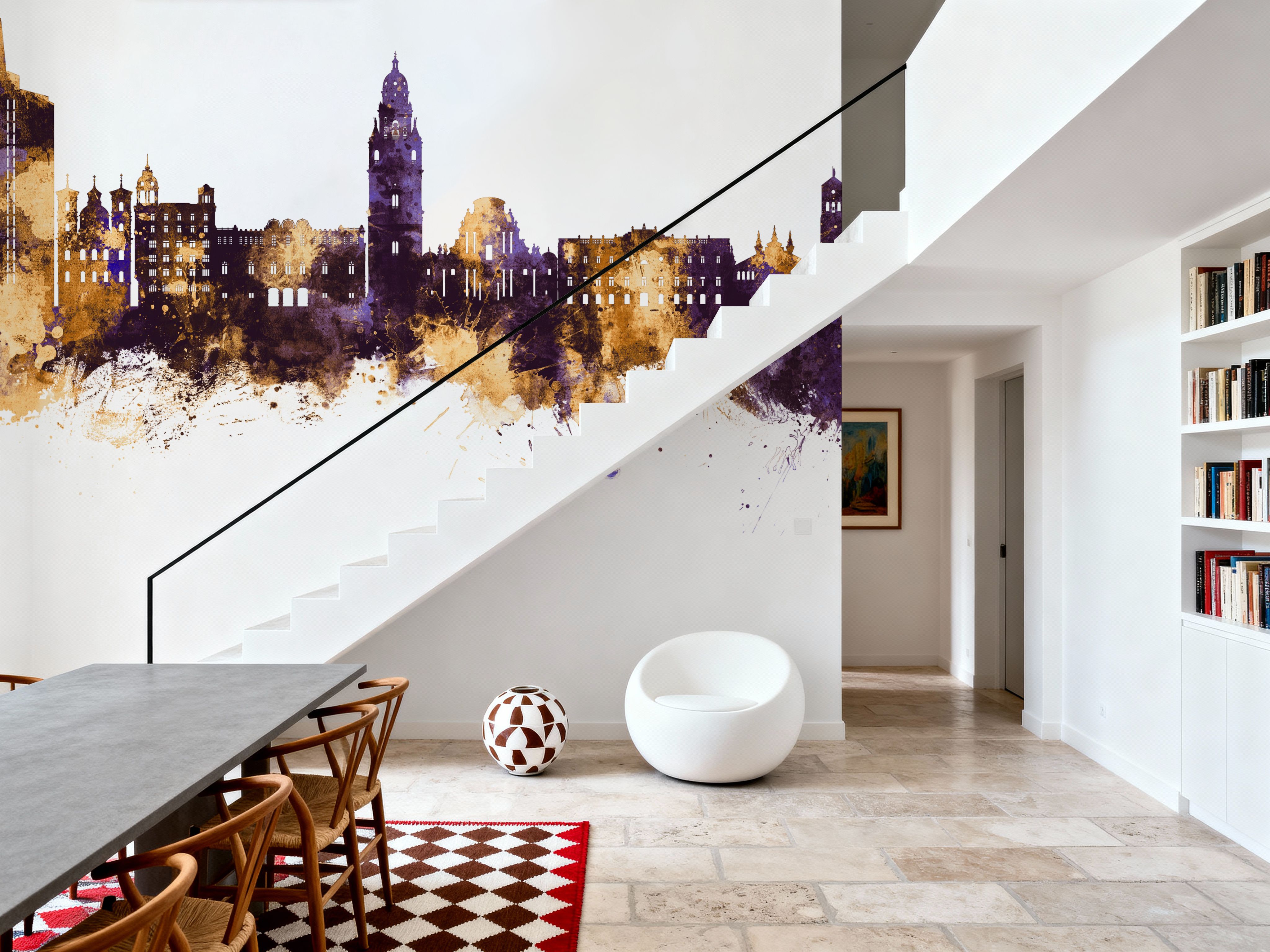 Murcia Spain Skyline Purple & Gold